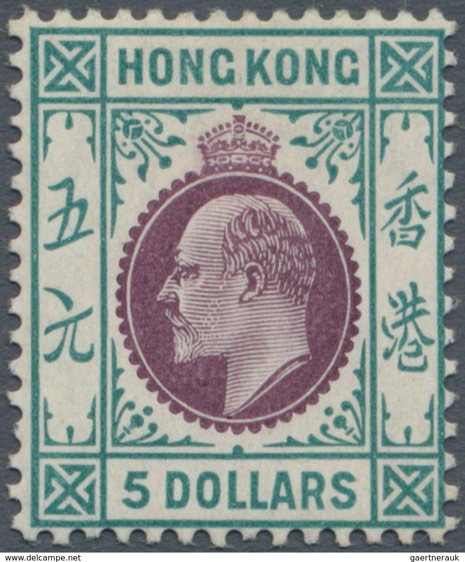 Hongkong: 1904-06 KEVII. $5 Purple & Blue-green, Wmk Mult Crown CA, Mint Lightly Hinged, Fresh And V - Sonstige & Ohne Zuordnung