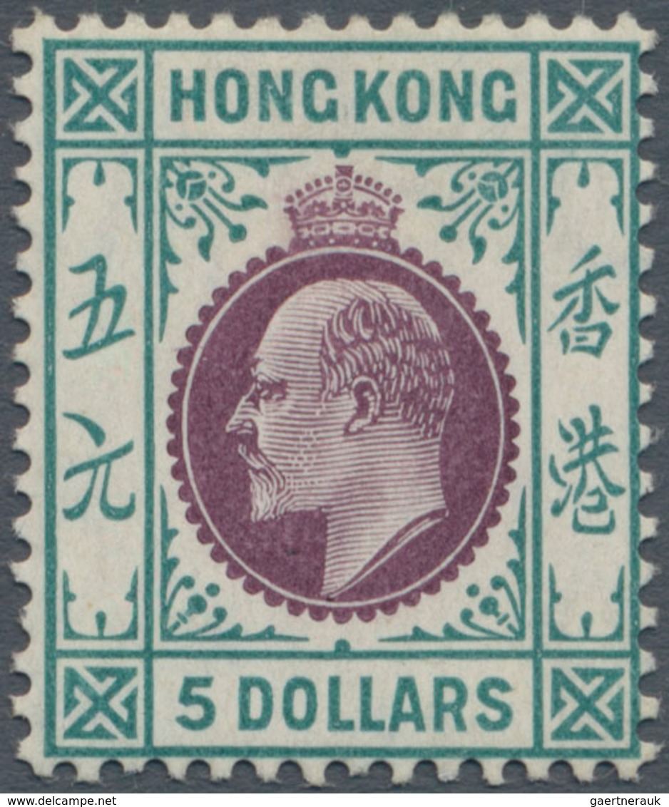 Hongkong: 1904-06 KEVII. $5 Purple & Blue-green, Wmk Mult Crown CA, Mint Lightly Hinged, Fresh And V - Autres & Non Classés