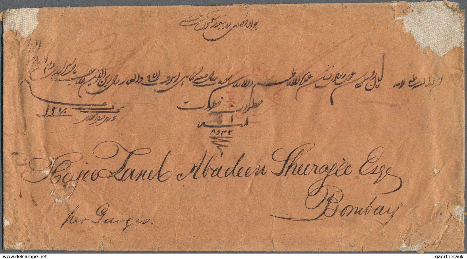 Hongkong - Treaty Ports: Canton, 1853, Red "CANTON / PAID" On Cover W. On Reverse "CANTON 9 NO 53" A - Andere & Zonder Classificatie