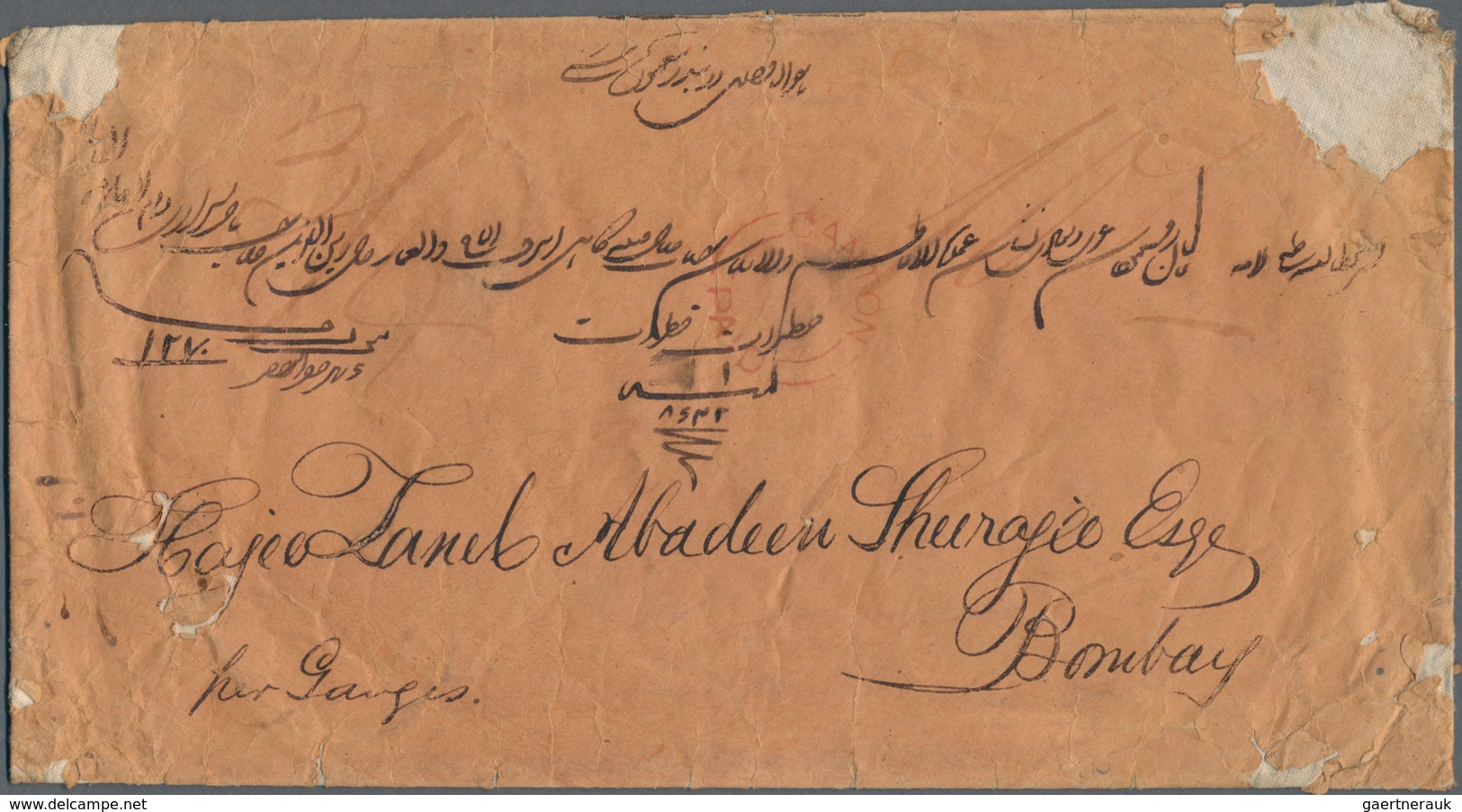 Hongkong - Treaty Ports: Canton, 1853, Red "CANTON / PAID" On Cover W. On Reverse "CANTON 9 NO 53" A - Other & Unclassified
