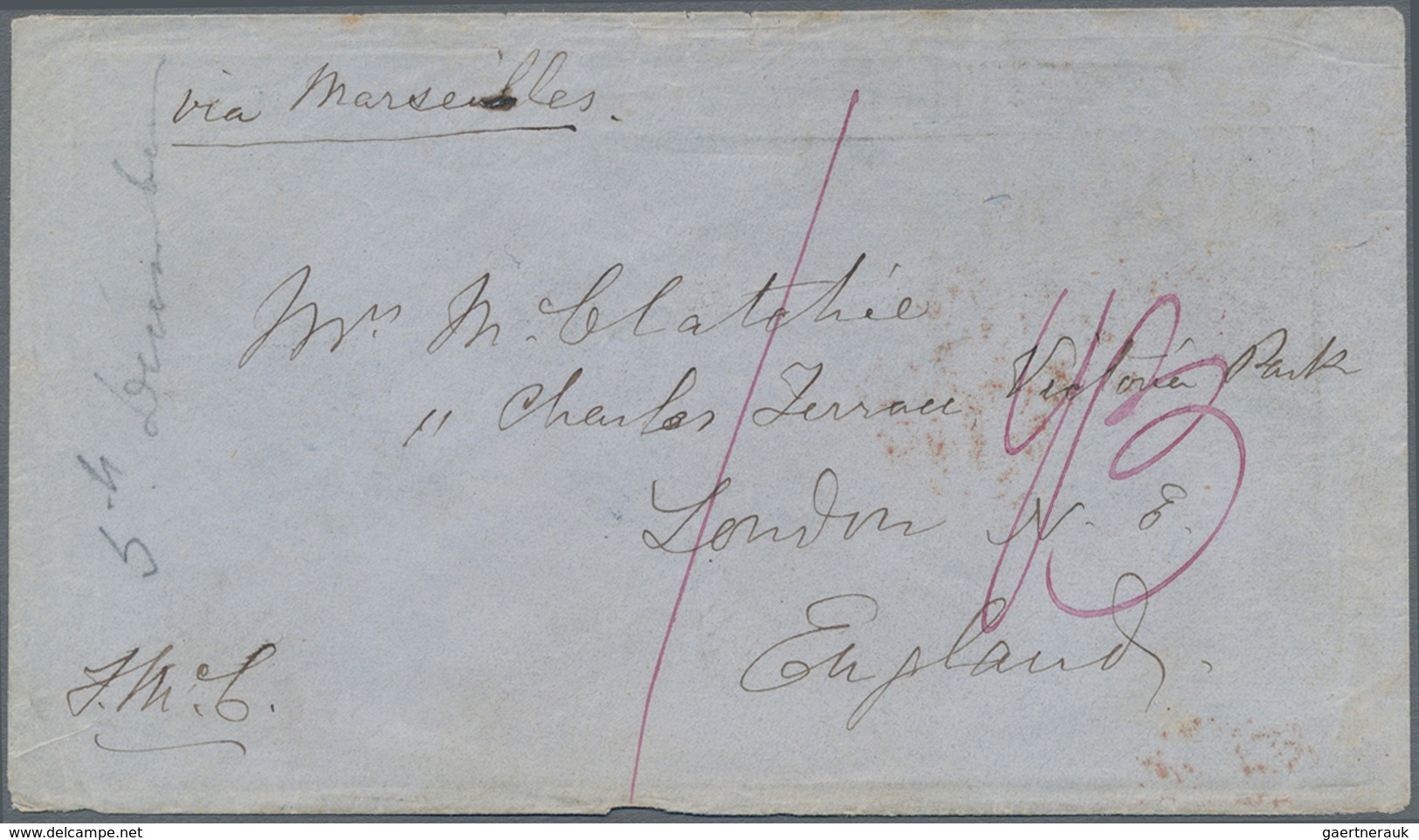 Hongkong - Treaty Ports: Shanghai, 1864: Stampless Envelope With Contents Dated "The Rev. Thomas M'C - Sonstige & Ohne Zuordnung