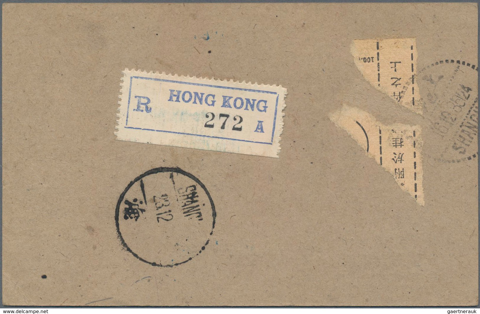 Hongkong - Ganzsachen: 1946, Card KGVI 2 C.uprated KGVI 4 C. Pair, 15 C. With Victory 30 C. Canc. "R - Postwaardestukken