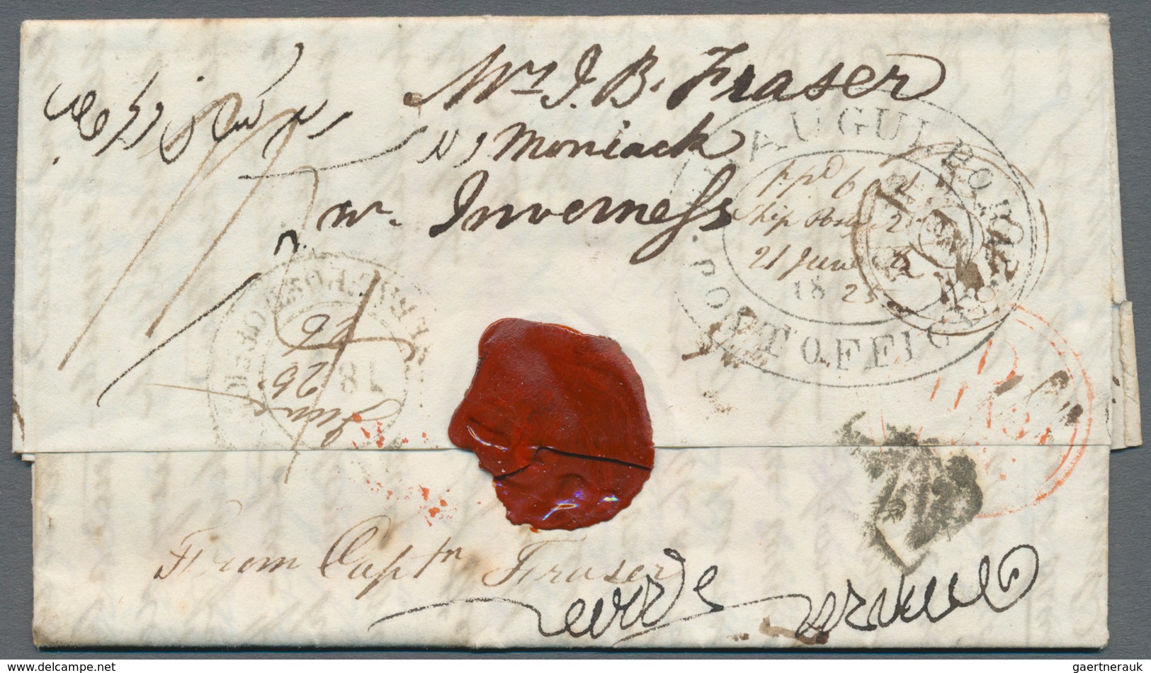 Indien - Vorphilatelie: 1825 BHAUGULPORE: Entire Letter Sent By 'Lt. George Fraser At Bhaugulpore' T - ...-1852 Prephilately