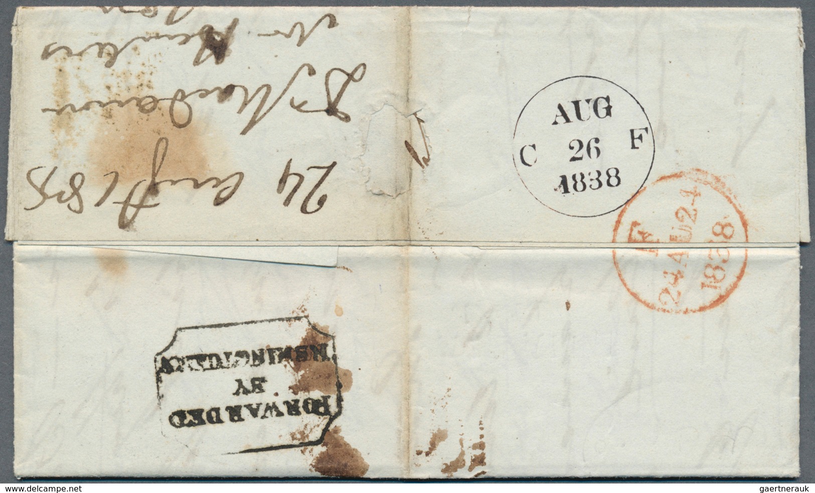 Indien - Vorphilatelie: 1838 Forwarded Letter From Poona (17 April 1838) To Edinburgh, Scotland "FOR - ...-1852 Préphilatélie