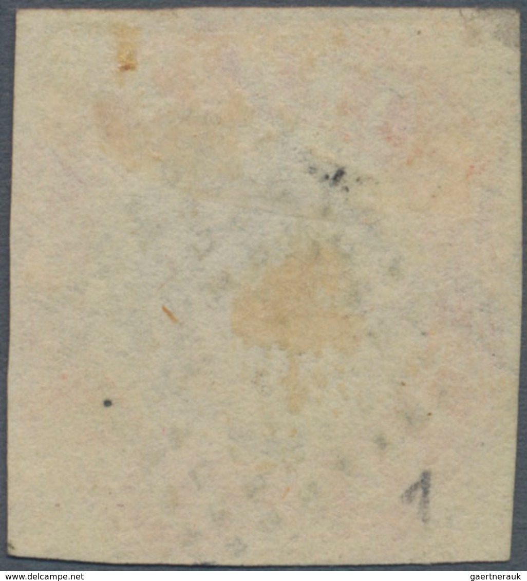 Indien: 1854 Litho 4a. Pale Blue & Red, 2nd Printing, Sheet Pos. 12, Used And Cancelled By Diamond O - Autres & Non Classés