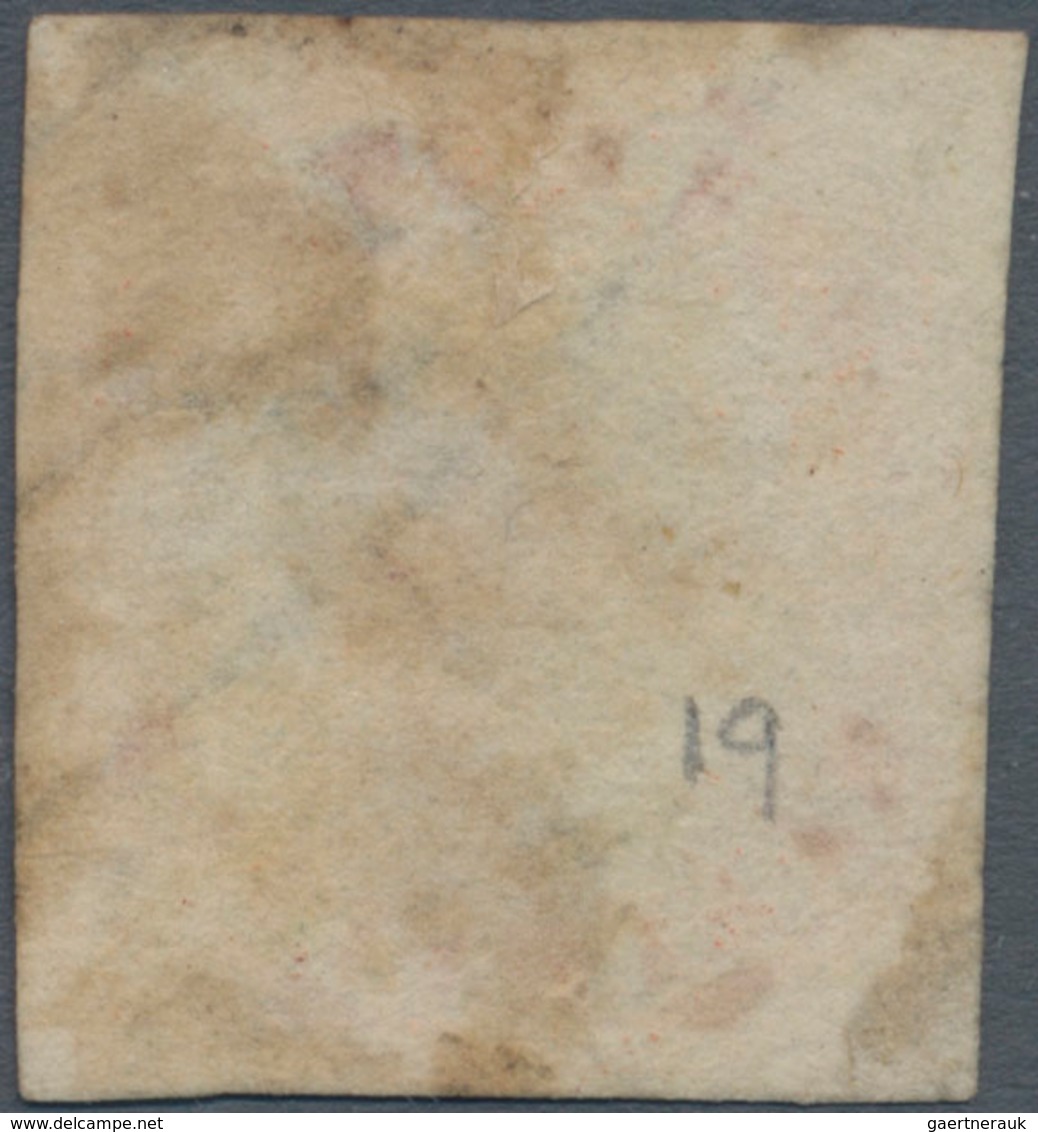 Indien: 1854-55 Litho 4a. Blue & Red From The 4th Printing, Sheet Pos. 19, Used And Cancelled By Num - Other & Unclassified