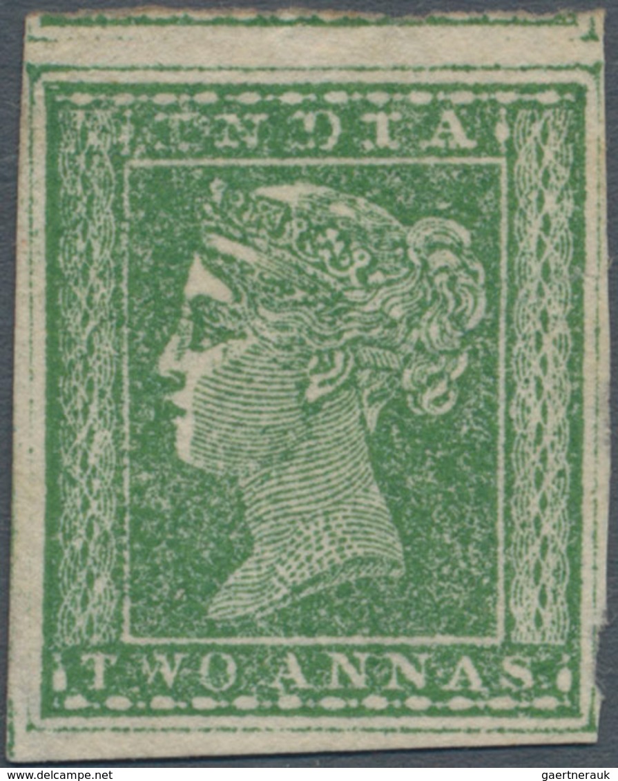 Indien: 1854 Typo 2a. Green, Unused Without Gum, With Wide Margins Showing ALMOST COMPLETE OUTER FRA - Sonstige & Ohne Zuordnung