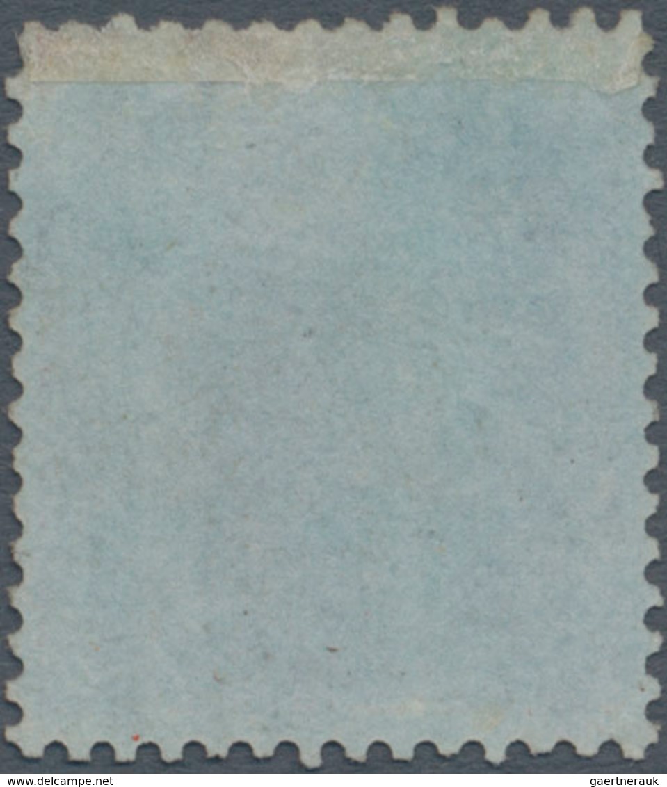 Indien: 1855 QV 8a. Carmine On Blue Glazed Paper, Unused Without Gum, Small Thin At Top And A Lttle - Other & Unclassified