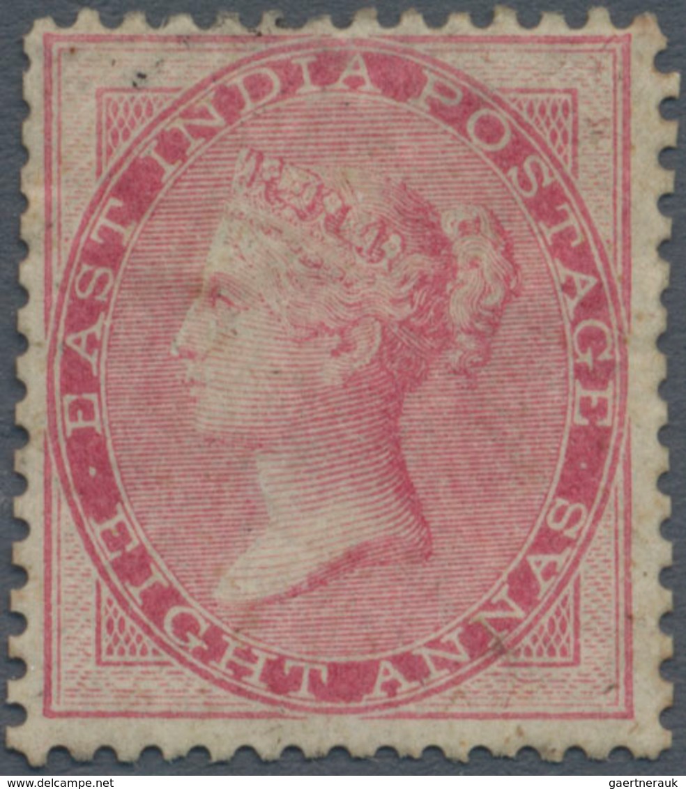 Indien: 1856 East India 8a. Carmine, Mint With Part Originial Gum And Several Hinge Marks, Few Sligh - Other & Unclassified