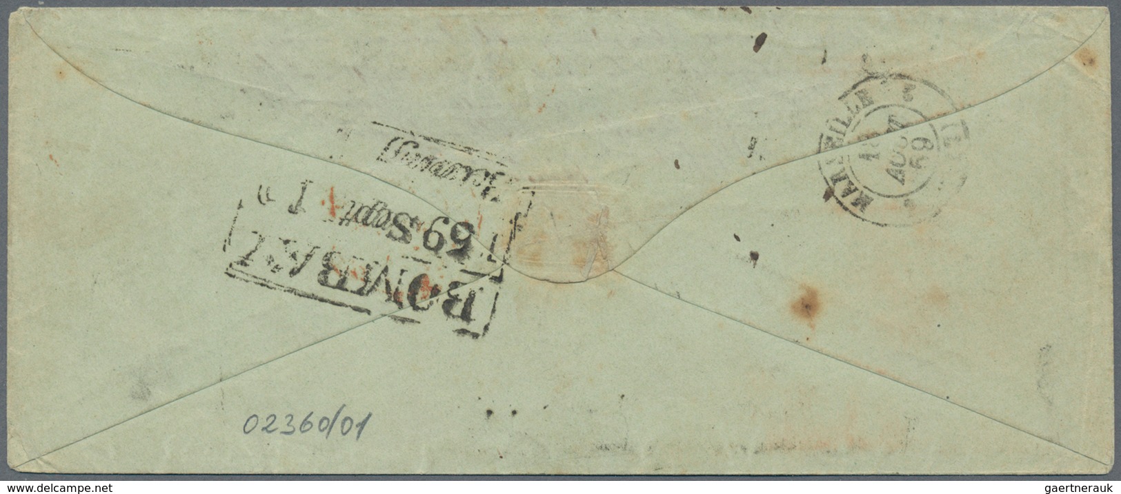 Indien: 1859 Cover From Bremen (T&T P.O.) To CANNANORE Per Overland Mail Via France, Bearing "BREMEN - Other & Unclassified