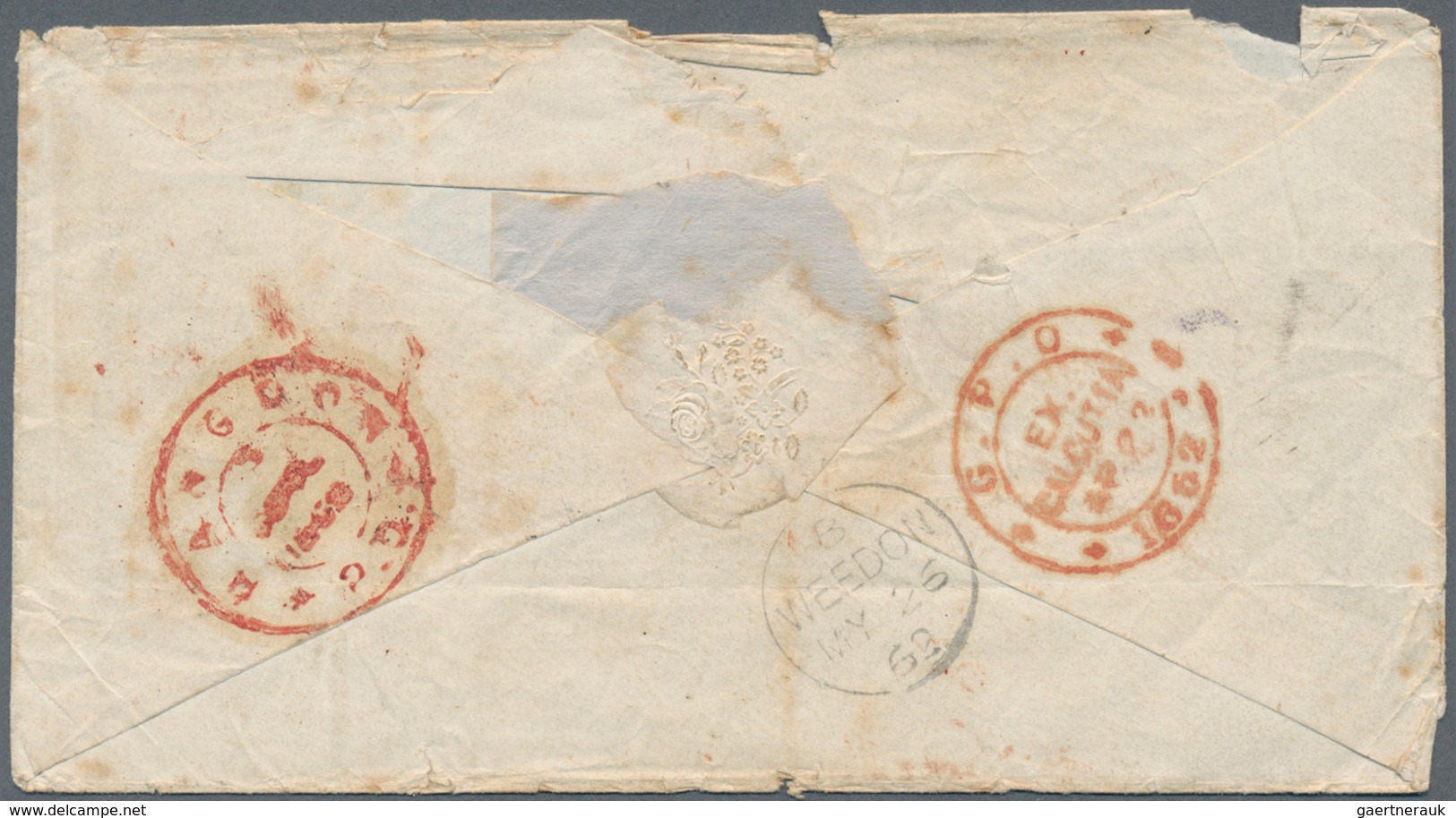 Indien: 1862/1872, Five Covers From A Correspondence To Weedon, GB Comprising Two Covers From AKYAB - Other & Unclassified