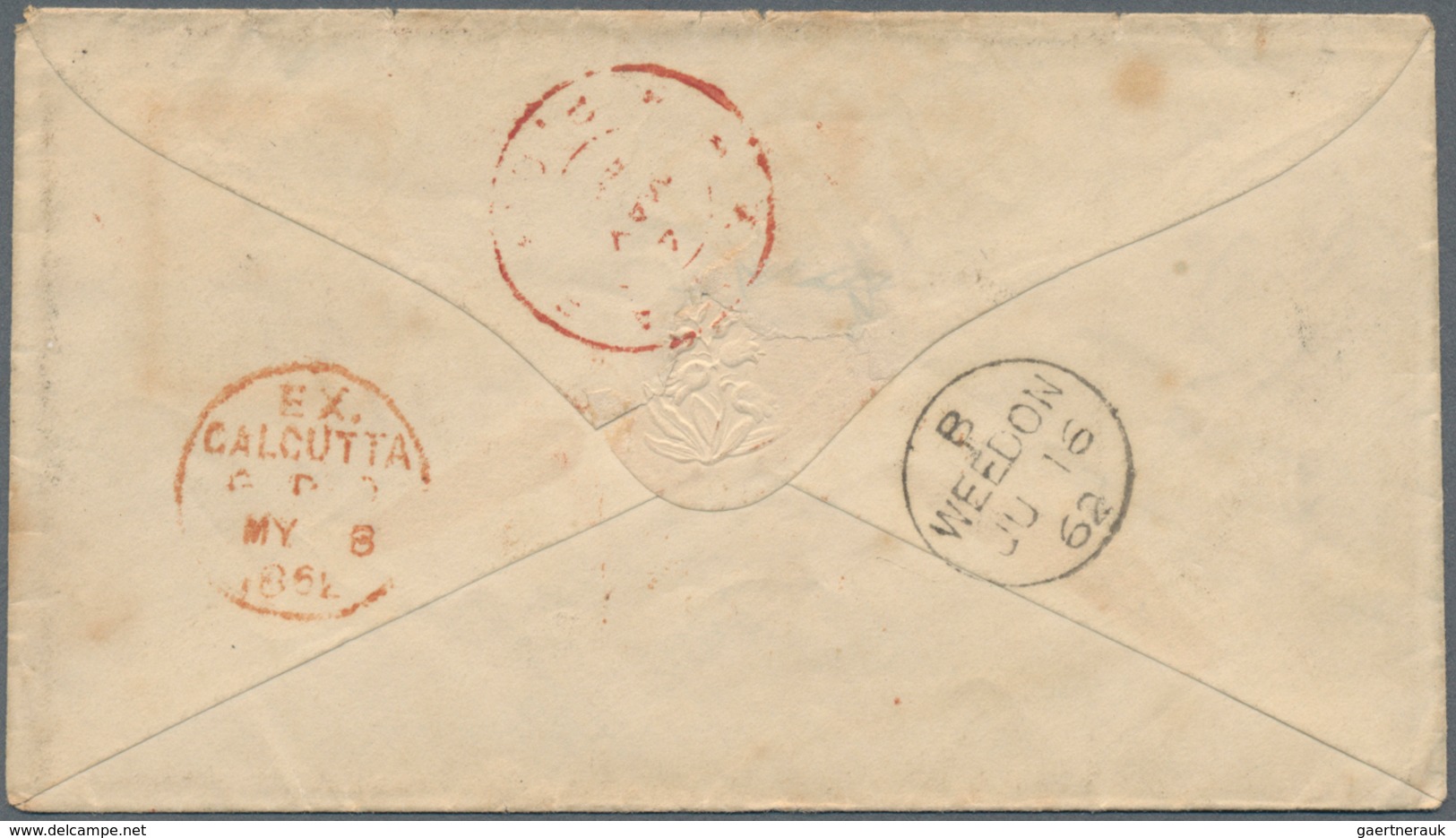 Indien: 1862/1872, five covers from a correspondence to Weedon, GB comprising two covers from AKYAB