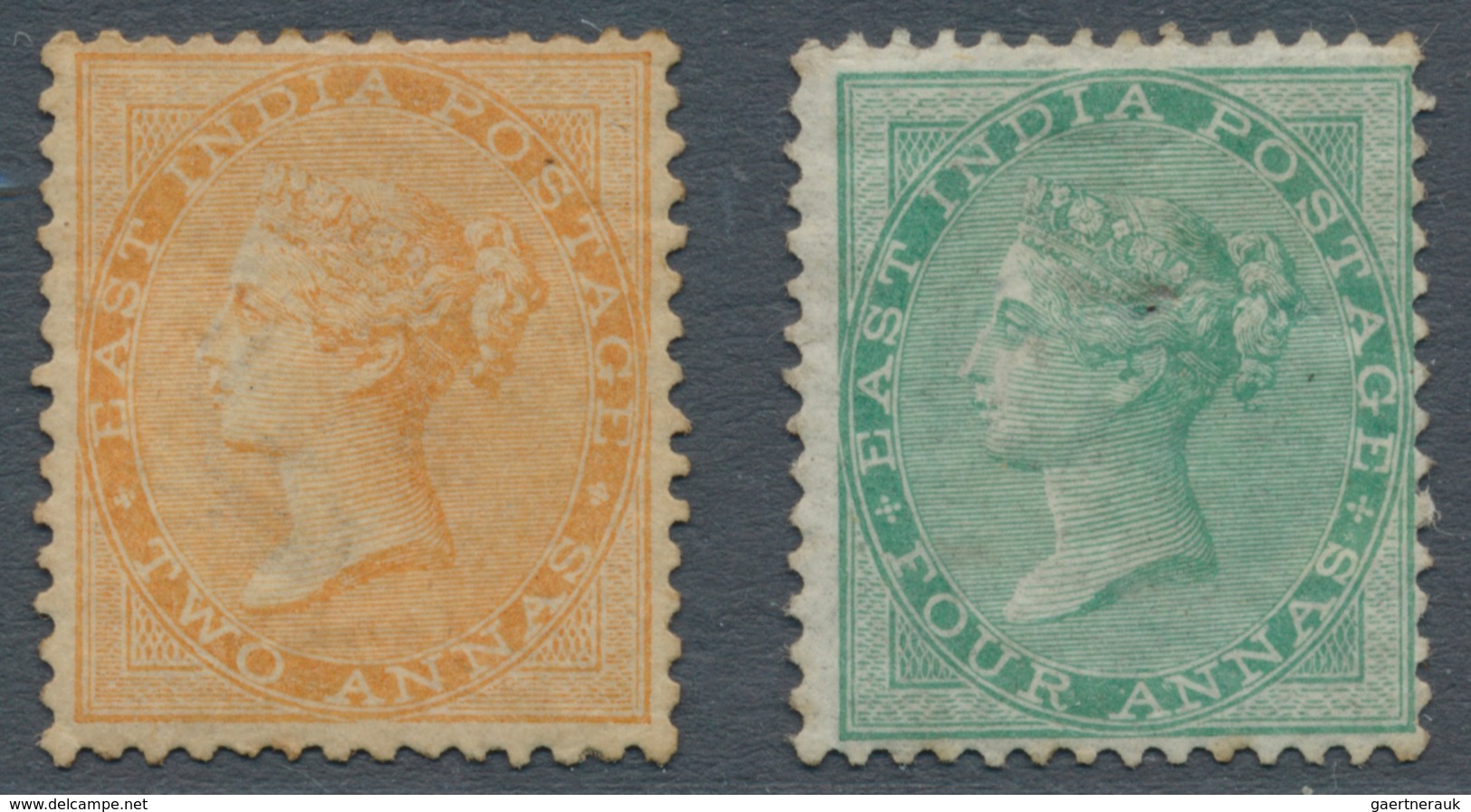 Indien: 1865 QV 4a. Green, Wmk Elephant, Unused Without Gum, A Small Thin With A Little Pin-hole (ab - Other & Unclassified