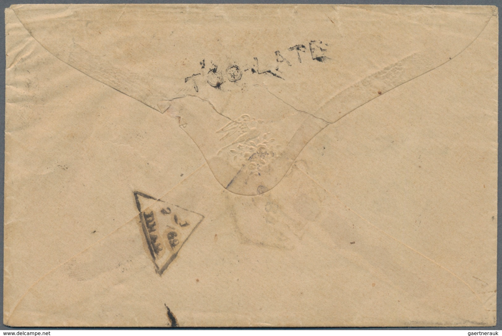 Indien: 1869 Cover From Mazagaon, Bombay Urban Office Addressed To "His Highness The Maharajah, DHAR - Other & Unclassified