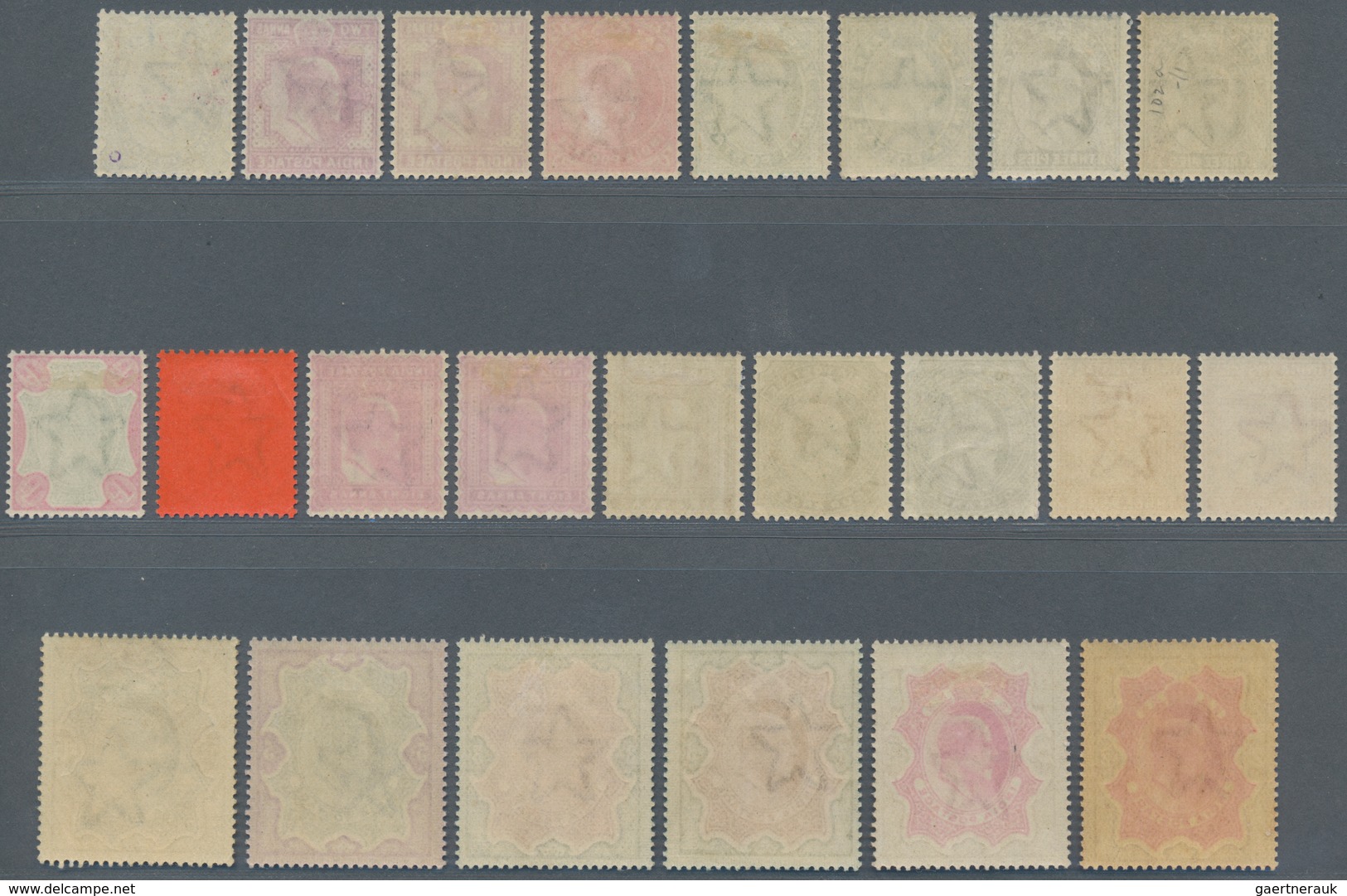 Indien: 1902-11 KEVII. Set To 5r. Plus 15r., With Add. 8 Colour Shades (= 23 Stamps), Mint Never Hin - Autres & Non Classés
