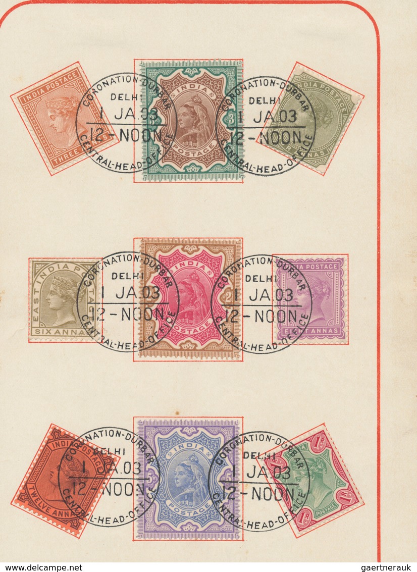 Indien: 1903 CORONATION DURBAR: Two Sheetlets Bearing 22 Stamps (from East India 6a. To KEVII. 1a. I - Other & Unclassified