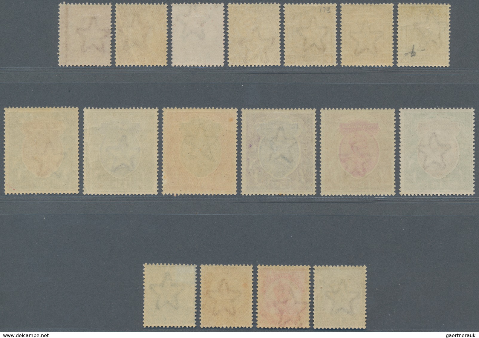 Indien: 1911-23 KGV. Complete Set On Paper Wmkd. Single Star, Including Colour Shades, "Rs" Flaw On - Andere & Zonder Classificatie