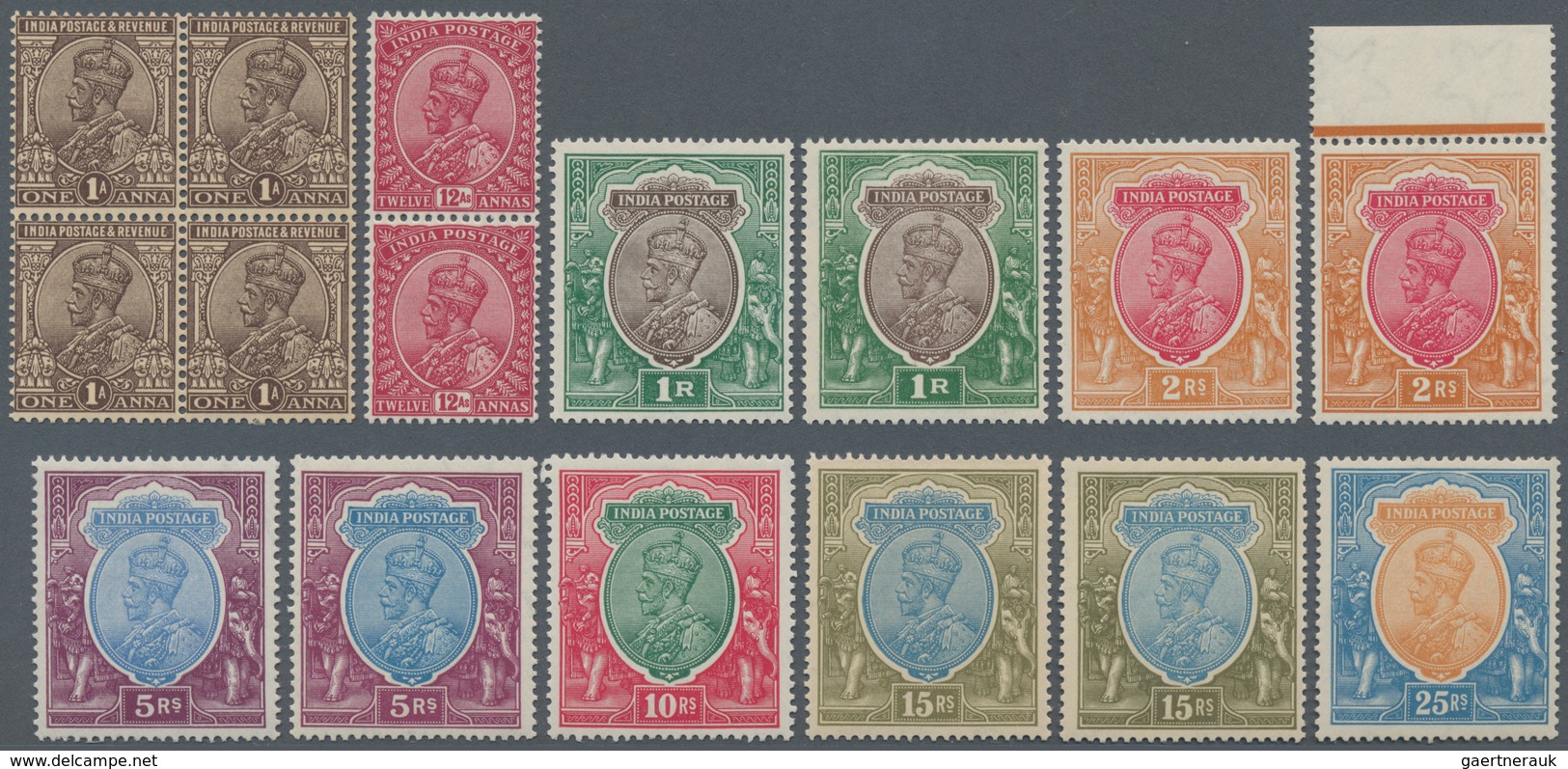 Indien: 1926-36, More Than Complete Sets Of KGV. Issues Showing Wmk Mult Star, Including Colour Shad - Other & Unclassified