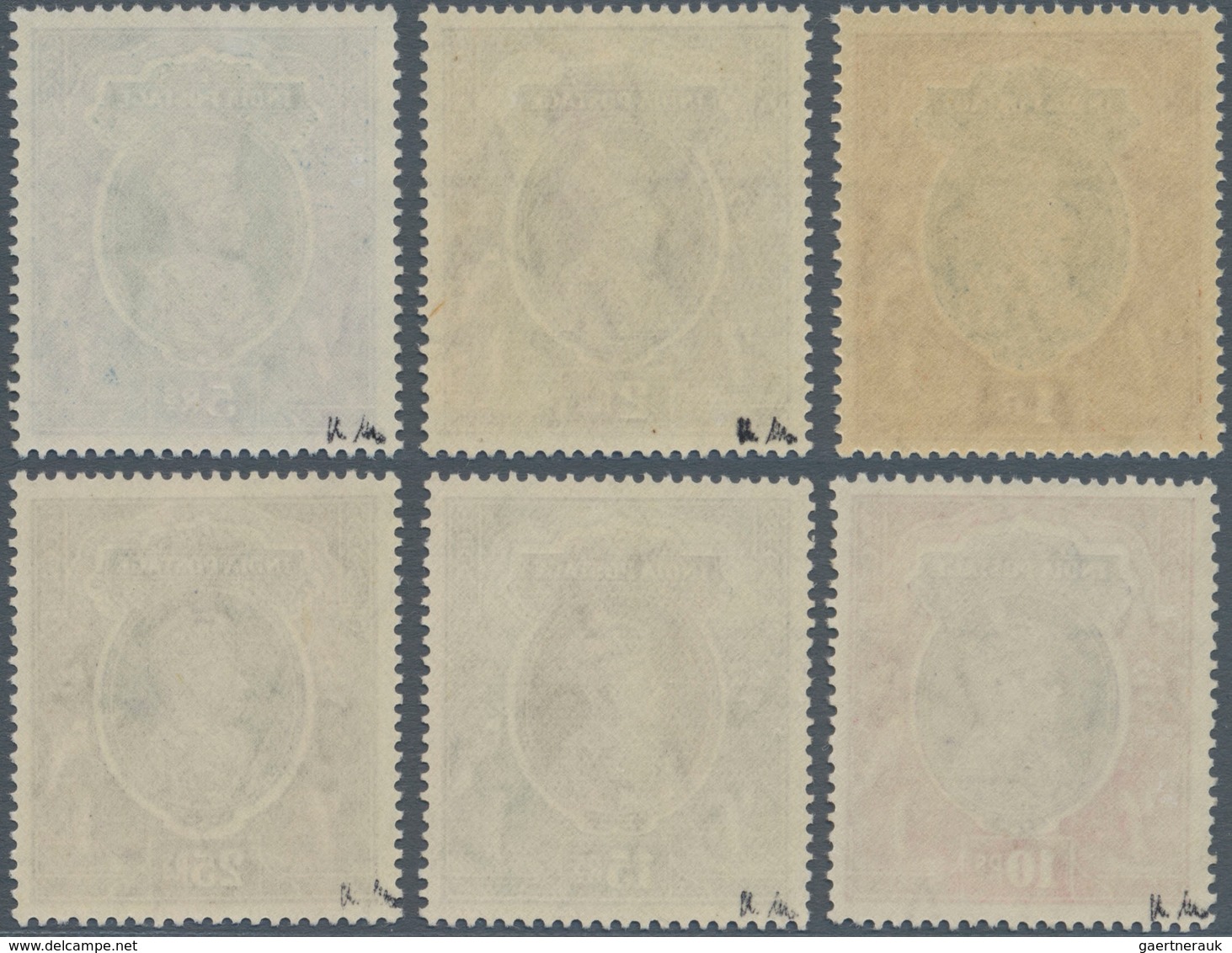 Indien: 1937-40 KGVI. Six Rupee Values (1r. To 25r.), Mint Never Hinged, A Small Signum On Back, Fre - Sonstige & Ohne Zuordnung