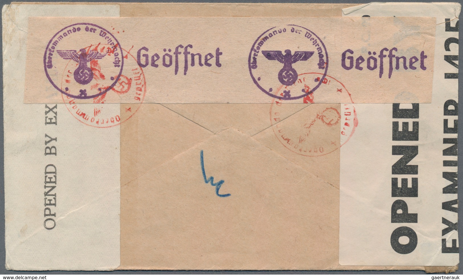 Indien: 1943, ½A And 3As September 1943 On Triple Censored Cover To The International Red Cross, Gen - Other & Unclassified