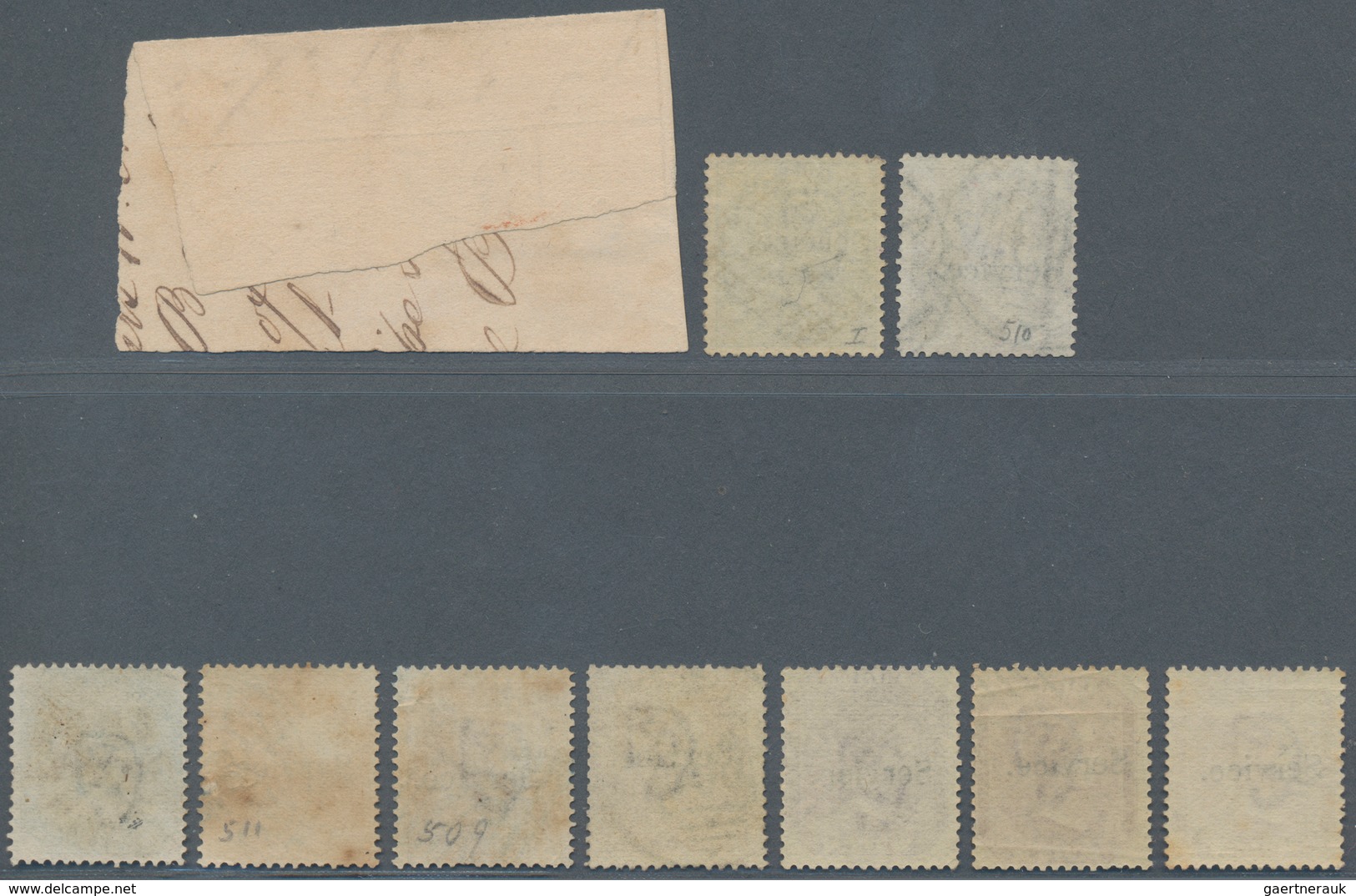 Indien - Dienstmarken: 1866-72 Set Of 10 East India Stamps Bearing Small Ovpt. "Service.", With 1a. - Dienstzegels