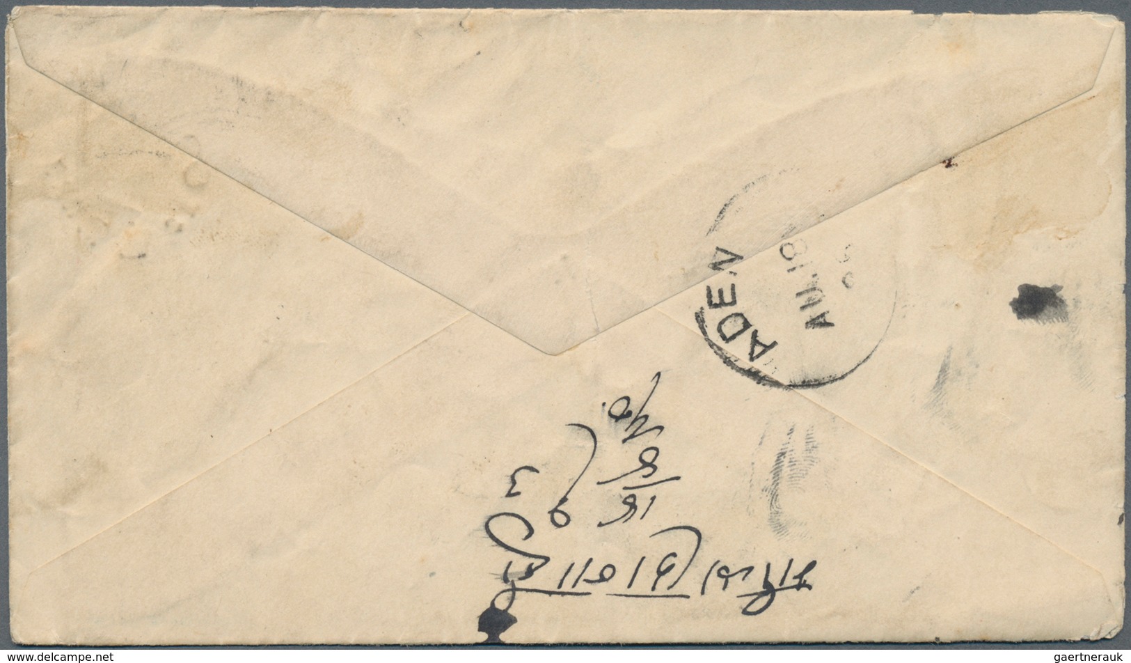 Indien - Feldpost: 1896, ONE Anna On 9 P 'Soldiers' & Seamen's Envelope', Uprated With 1/2 A Blue-gr - Militaire Vrijstelling Van Portkosten
