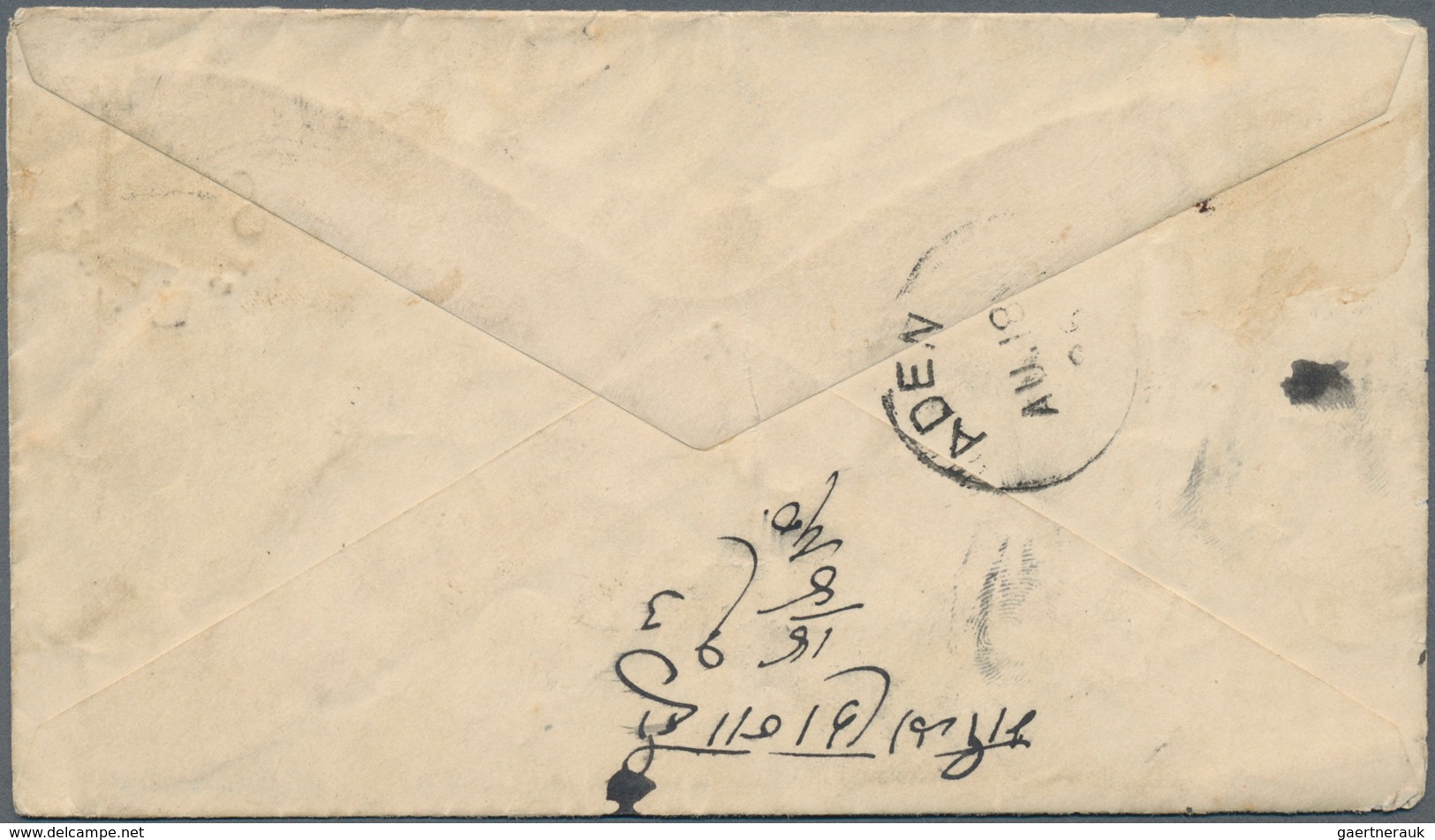 Indien - Feldpost: 1896, ONE Anna On 9 P 'Soldiers' & Seamen's Envelope', Uprated With 1/2 A Blue-gr - Military Service Stamp