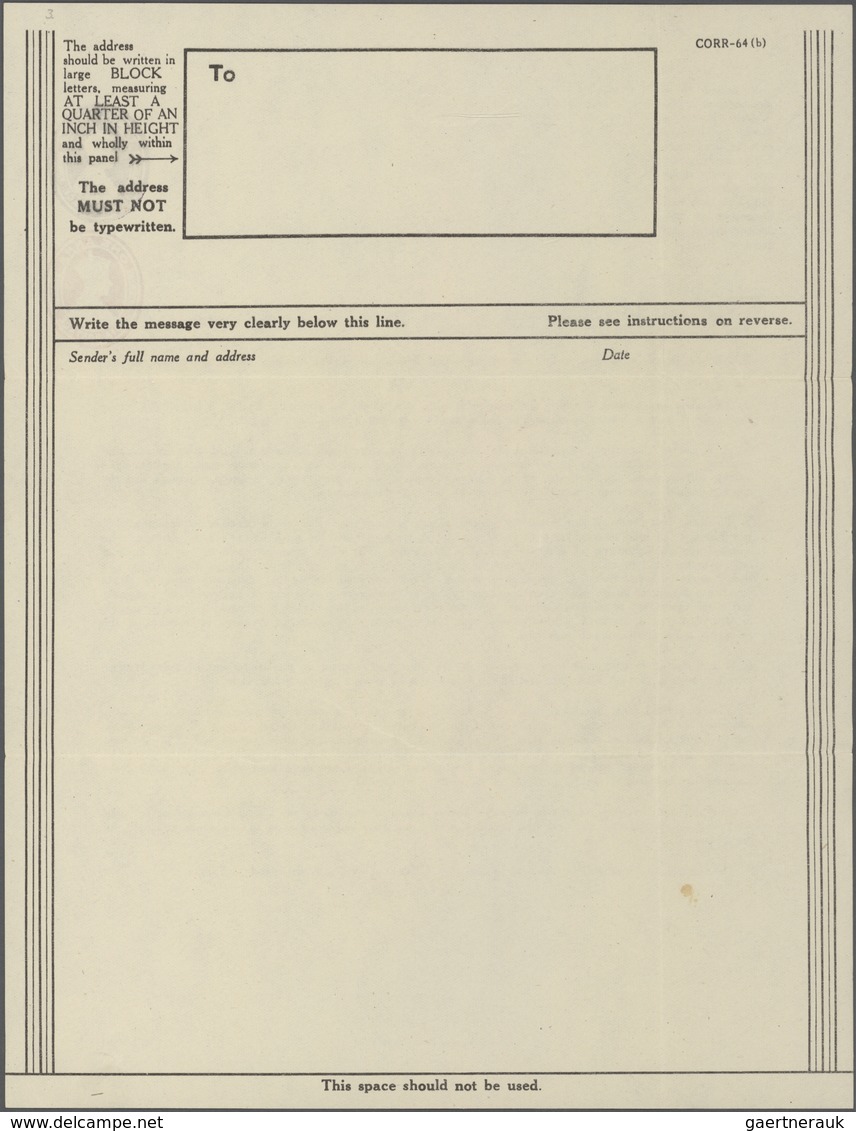 Indien - Ganzsachen: 1943-45 Military & Occupation Postal Stationery Aircraft Forms KGVI. 3a. Violet - Unclassified