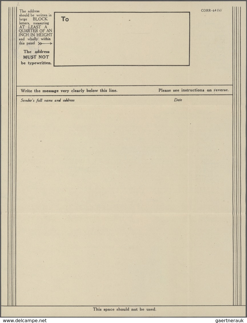 Indien - Ganzsachen: 1943-45 Military & Occupation Postal Stationery Aircraft Forms KGVI. 3a. Violet - Unclassified