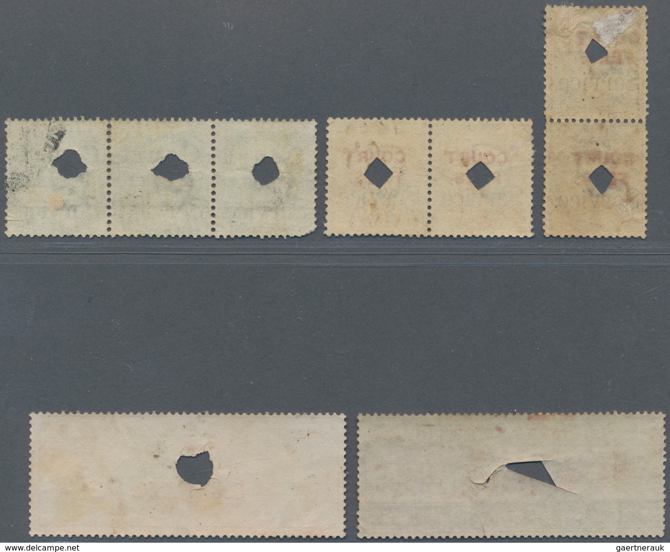 Indien - Besonderheiten: 1870-72 COURT FEE: Group Of Nine Court Fee Stamps, With Telegraph Stamps 4a - Andere & Zonder Classificatie