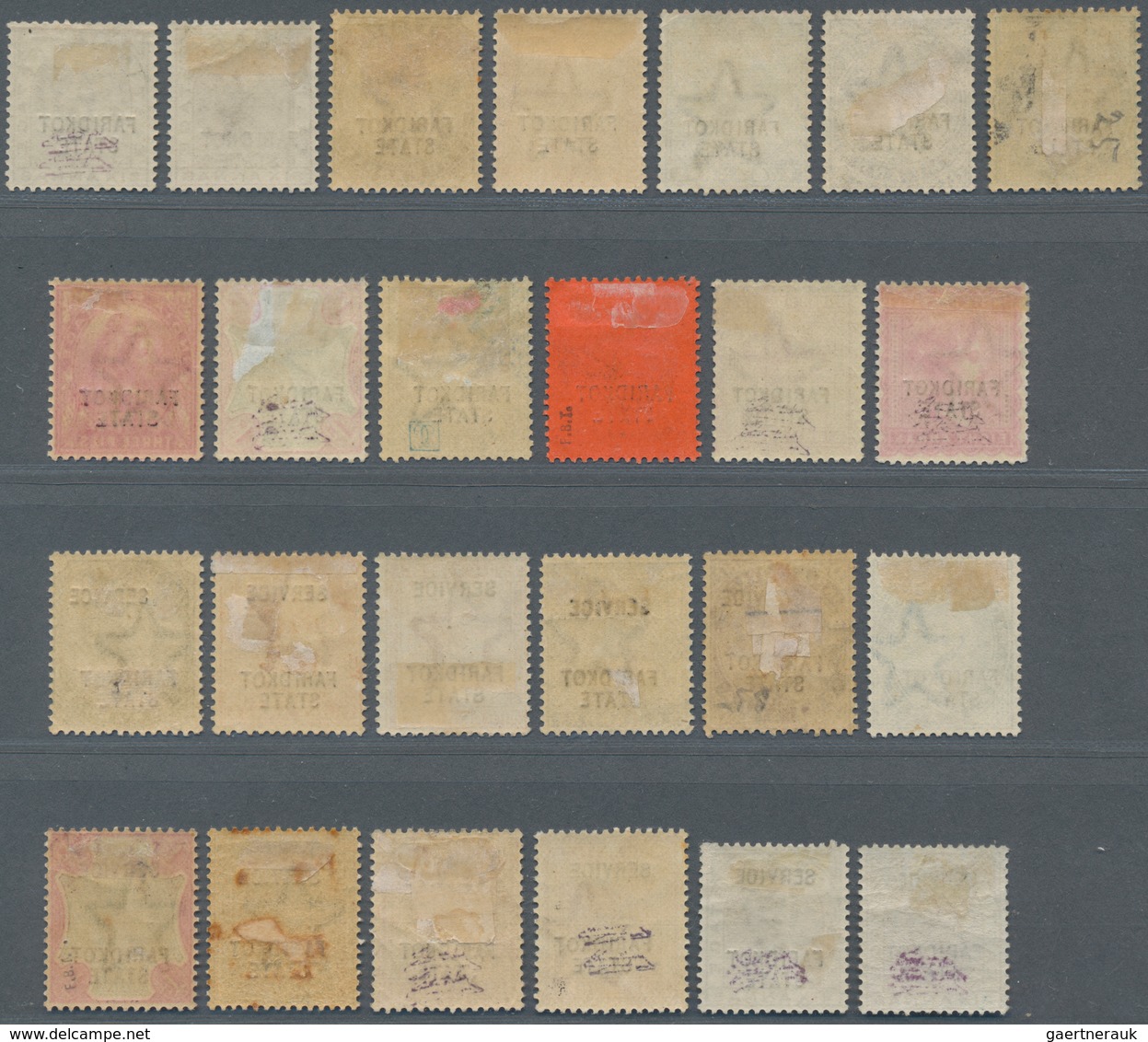 Indien - Konventionalstaaten: FARIDKOT 1887-98, Complete Set Of Ten Postage Values Plus Add. Shades - Sonstige & Ohne Zuordnung