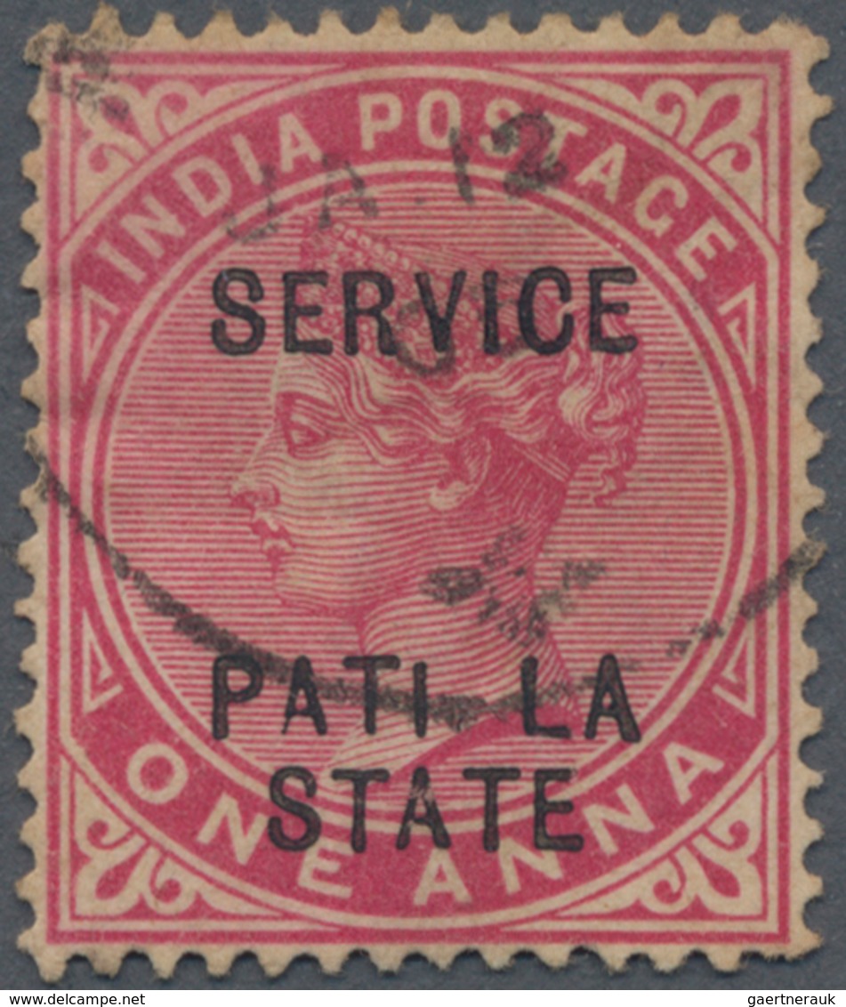 Indien - Konventionalstaaten: PATIALA-Officials 1902-03: QV 1a. Carmine Optd. "PATIALA/STATE" And "S - Other & Unclassified