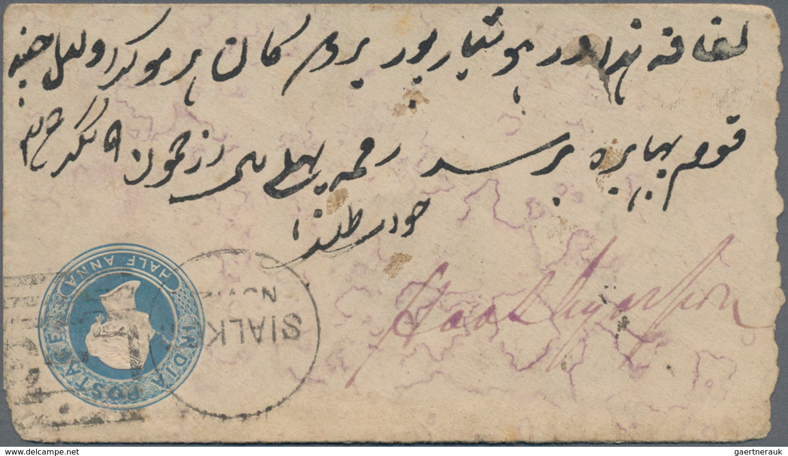 Indien - Feudalstaaten: KASCHMIR: 1877/1890, Three Postal Stationery Covers Of British India From SI - Sonstige & Ohne Zuordnung