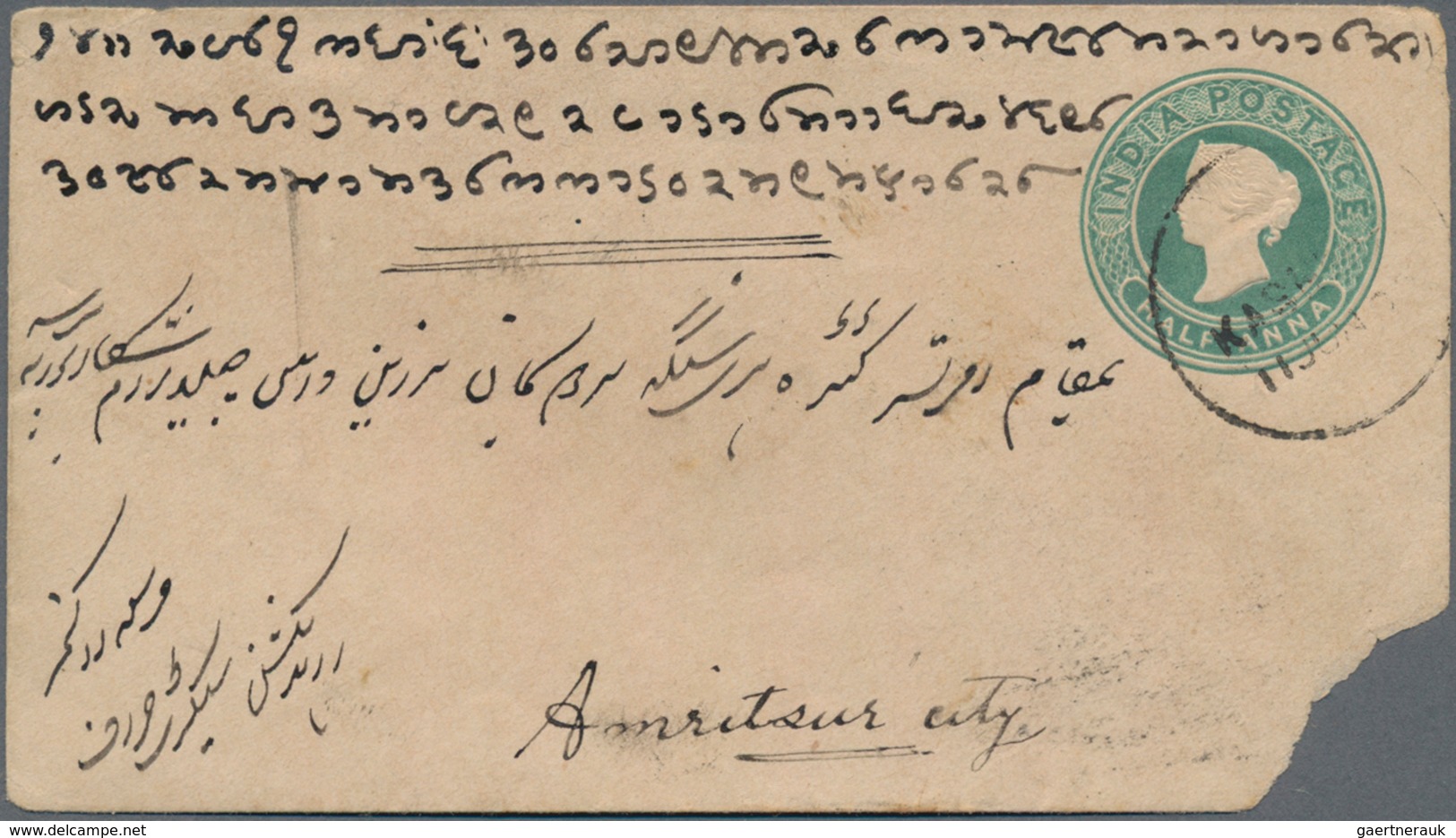 Indien - Feudalstaaten: KASCHMIR: 1877/1890, Three Postal Stationery Covers Of British India From SI - Other & Unclassified