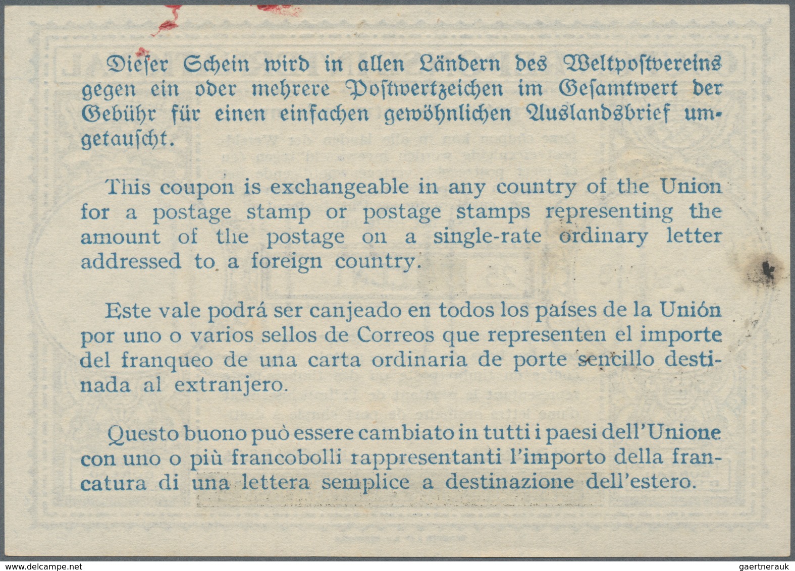 Indonesien: 1949, International Reply Coupon IRC, Surcharged 25 CENT On Old DEI Form Canc. "SEMARANG - Indonesien