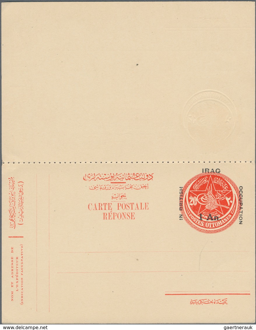 Irak: 1919, Three Mint Postal Stationerys, 1 An. On 20 Para Envelope, 1 An. On 20 Para + 1 An. On 20 - Irak