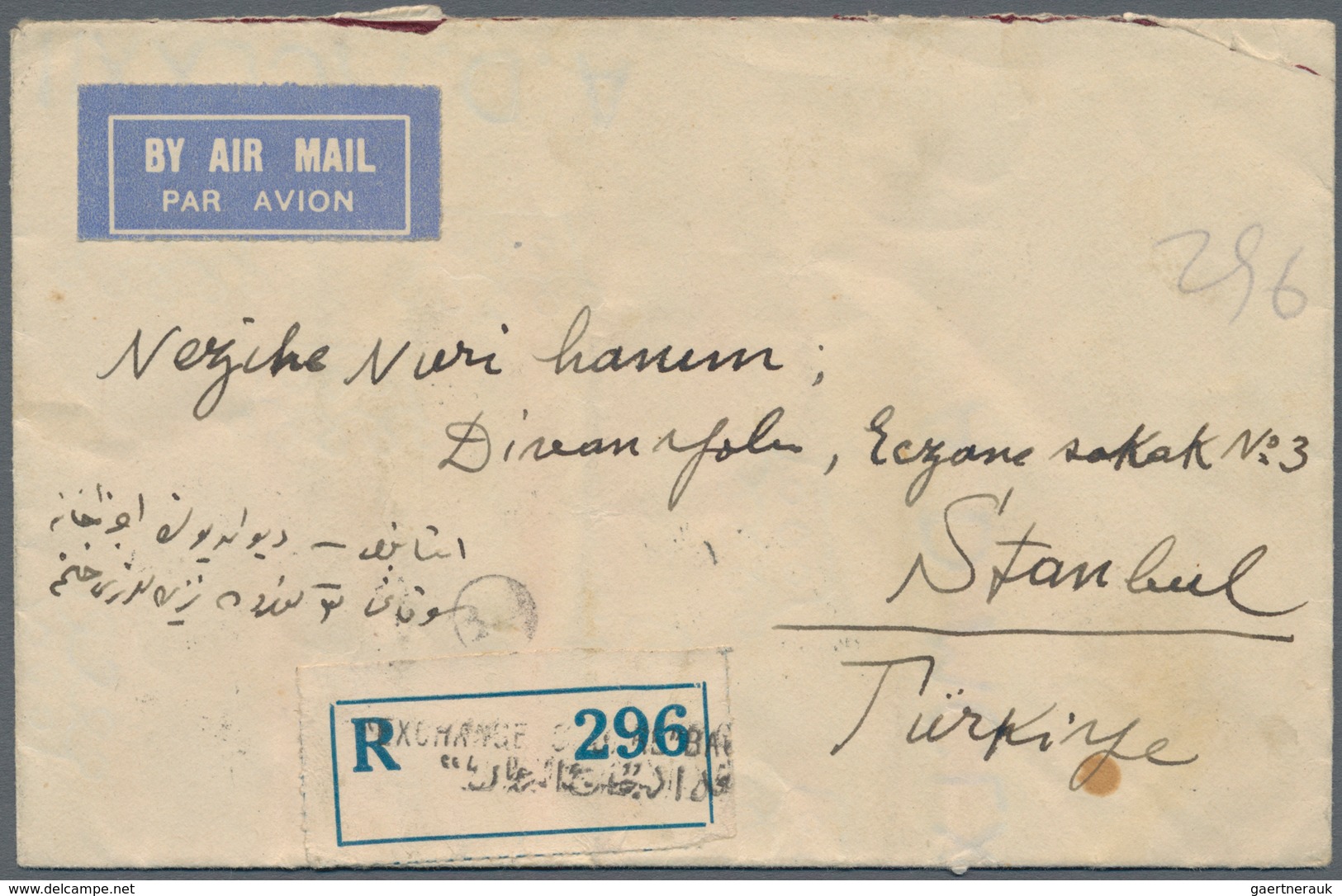 Irak: 1923, 3 X 1 A Brown And 3 X 2 A Orange-buff, Mixed Franking On Registered Airmail Cover From E - Irak