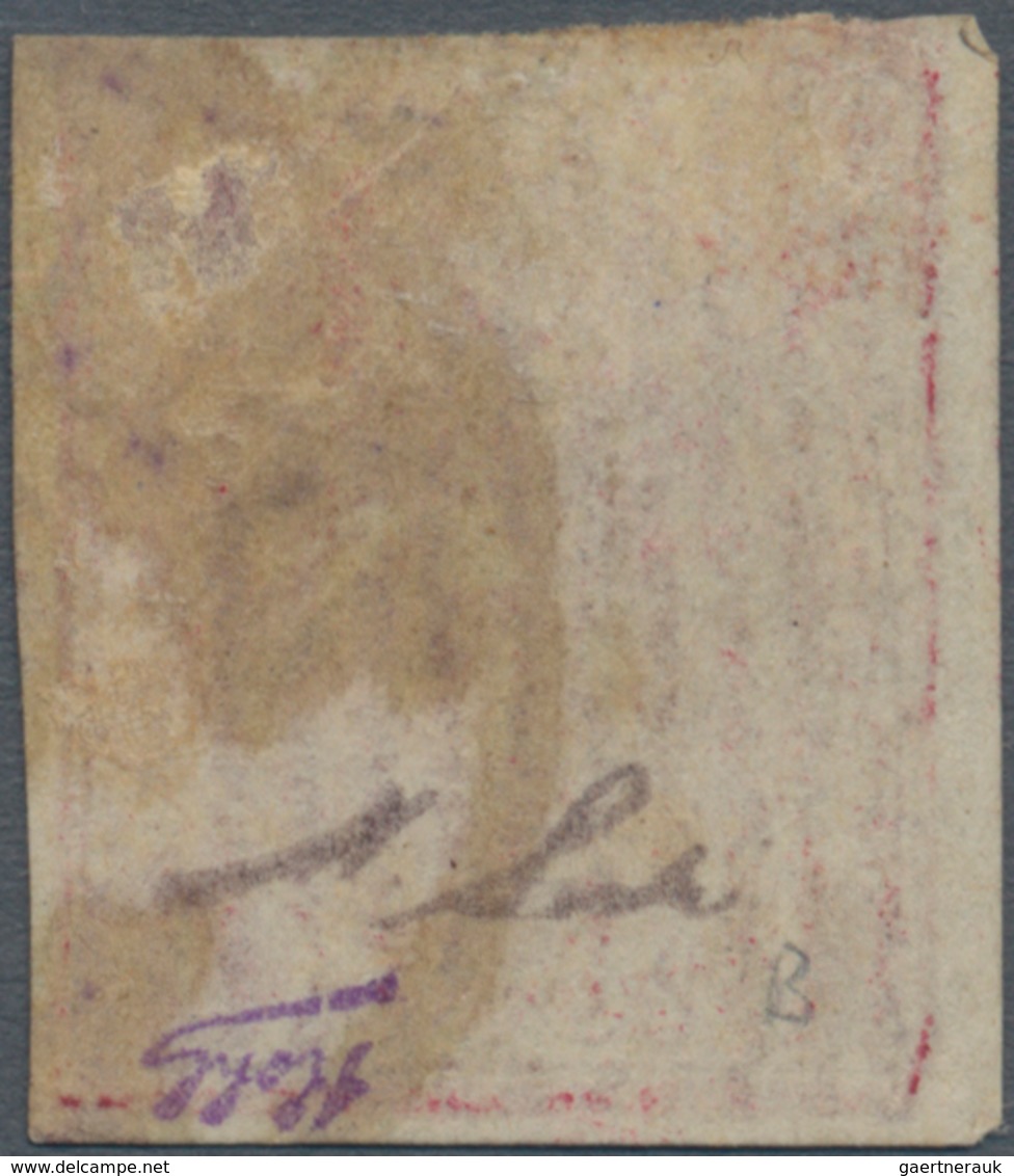 Iran: 1876, Lion Issue, 1kr. Carmine, Type B On Laid Paper, Fresh Colour, Touched To Full Margins, P - Iran