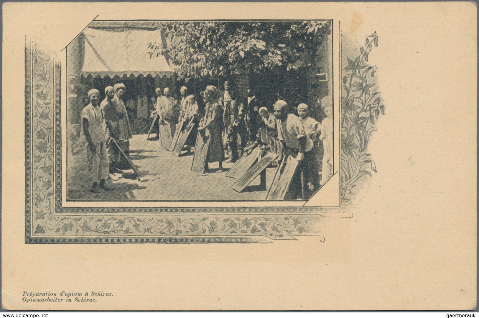 Iran: 1902, Pictorial Stat. Postcard 5ch. 'Shah Muzzafar-ad-Din' With Boxed Opt. 'PROVISOIRE 1319' W - Iran