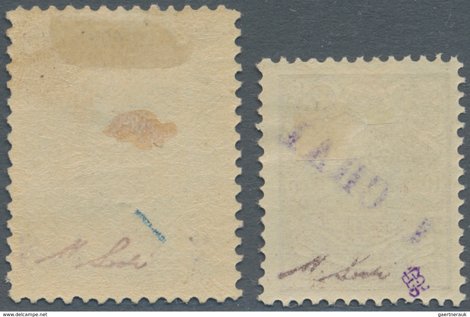 Iran: 1906, 1ch. On 10ch. Brown And 2ch. On 2kr. Ultramarine, Two Values, Fresh Colours And Well Per - Iran