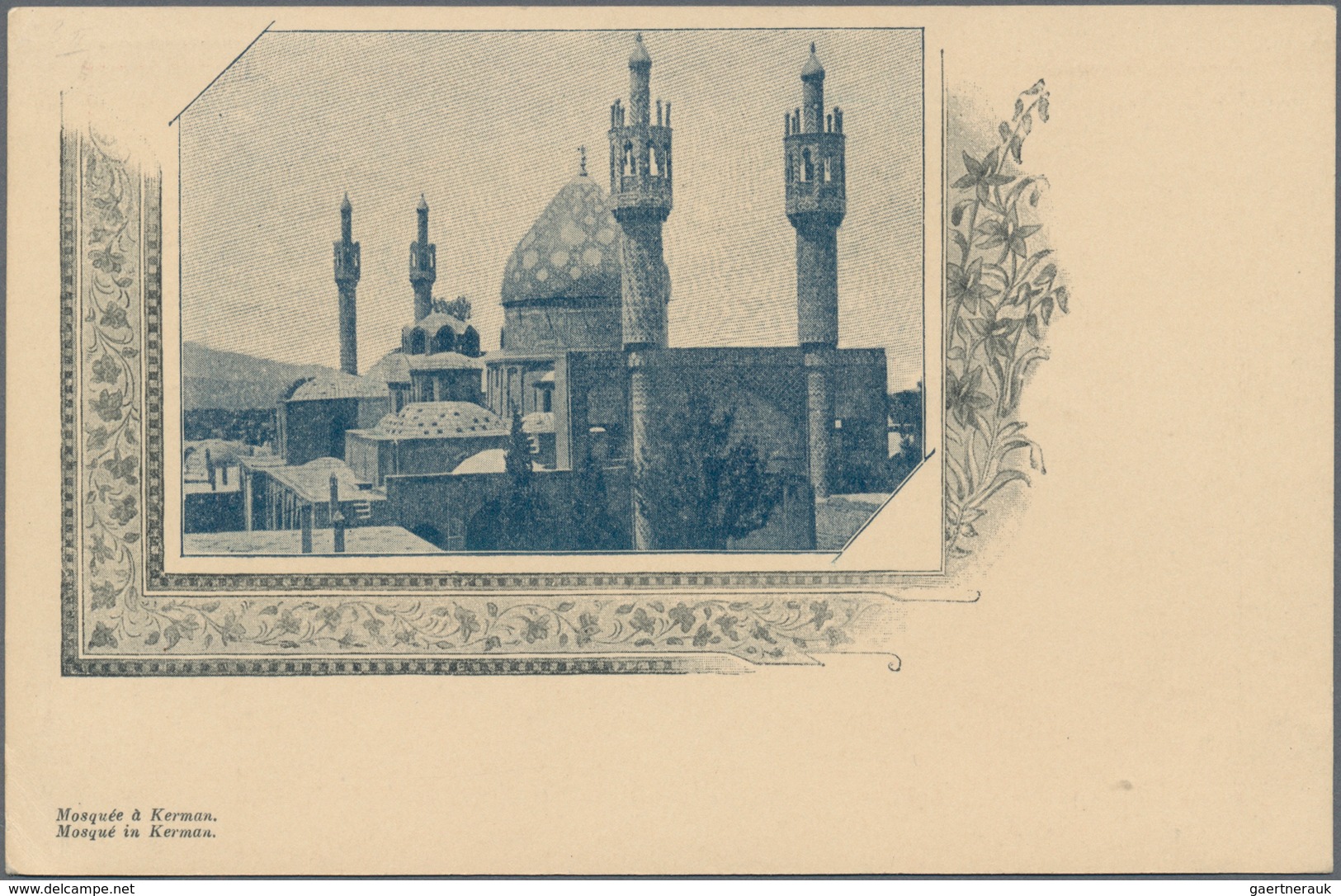 Iran: 1911, Pictorial Stat. Postcard 5ch. 'Shah Muzzafar-ad-Din' Surch. '6 Chahis' With Picture In D - Iran