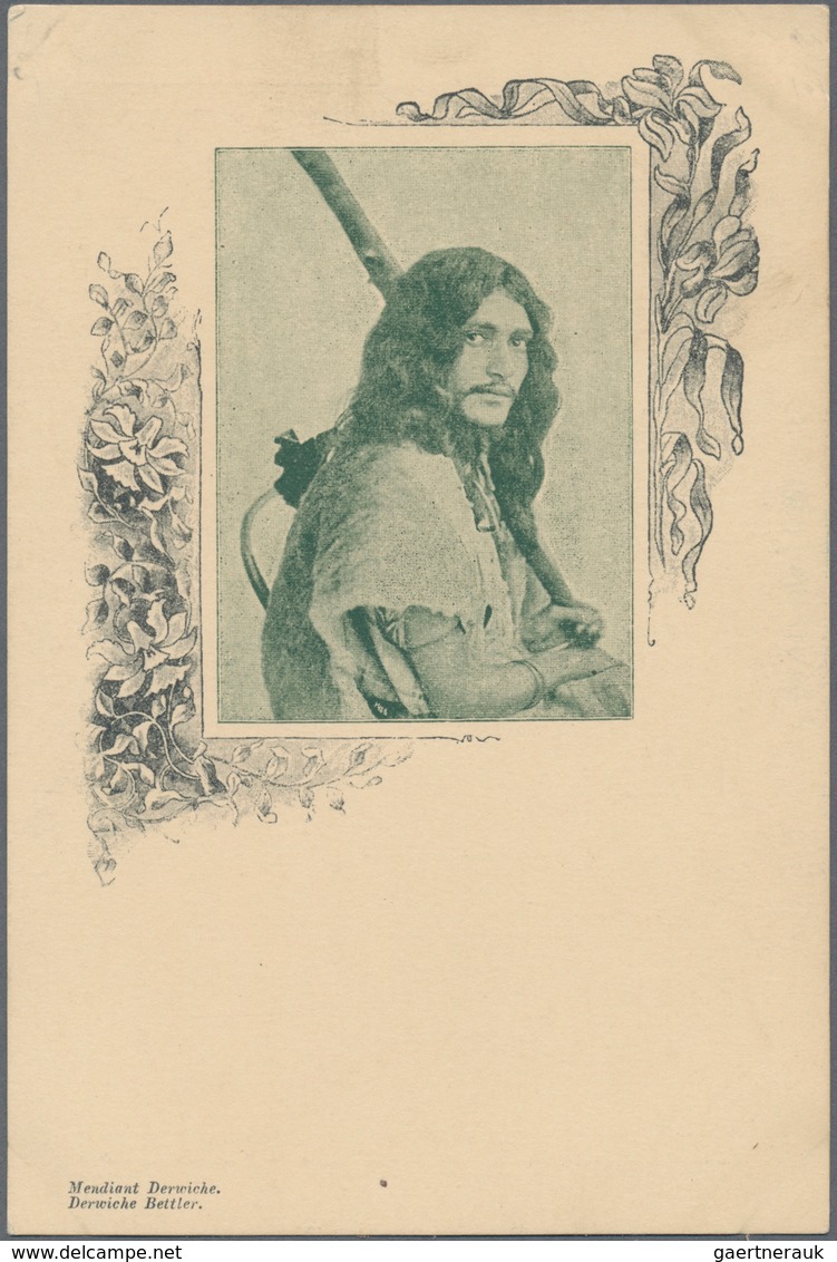 Iran: 1914, Pictorial Stat. Postcard 5ch. 'Shah Muzzafar-ad-Din' Surch. '5 Chahis' With Picture In D - Iran