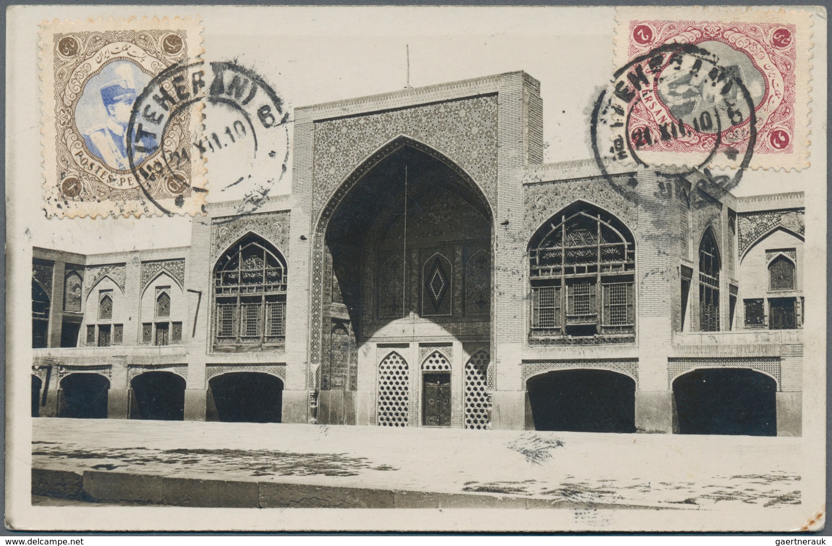 Iran: 1931, Shah 1 Ch. And 2 Ch. On Realphoto Postcard Cancelled TEHERAN 24.XII.10, Franked On The P - Iran