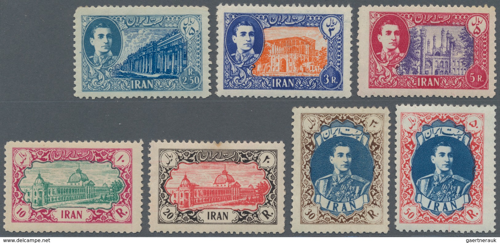 Iran: 1949-50, 1933-34, Shah Mohammed Reza Pahlevi Complete Set Of 16 Values Mint Hinged, Few Stamps - Iran