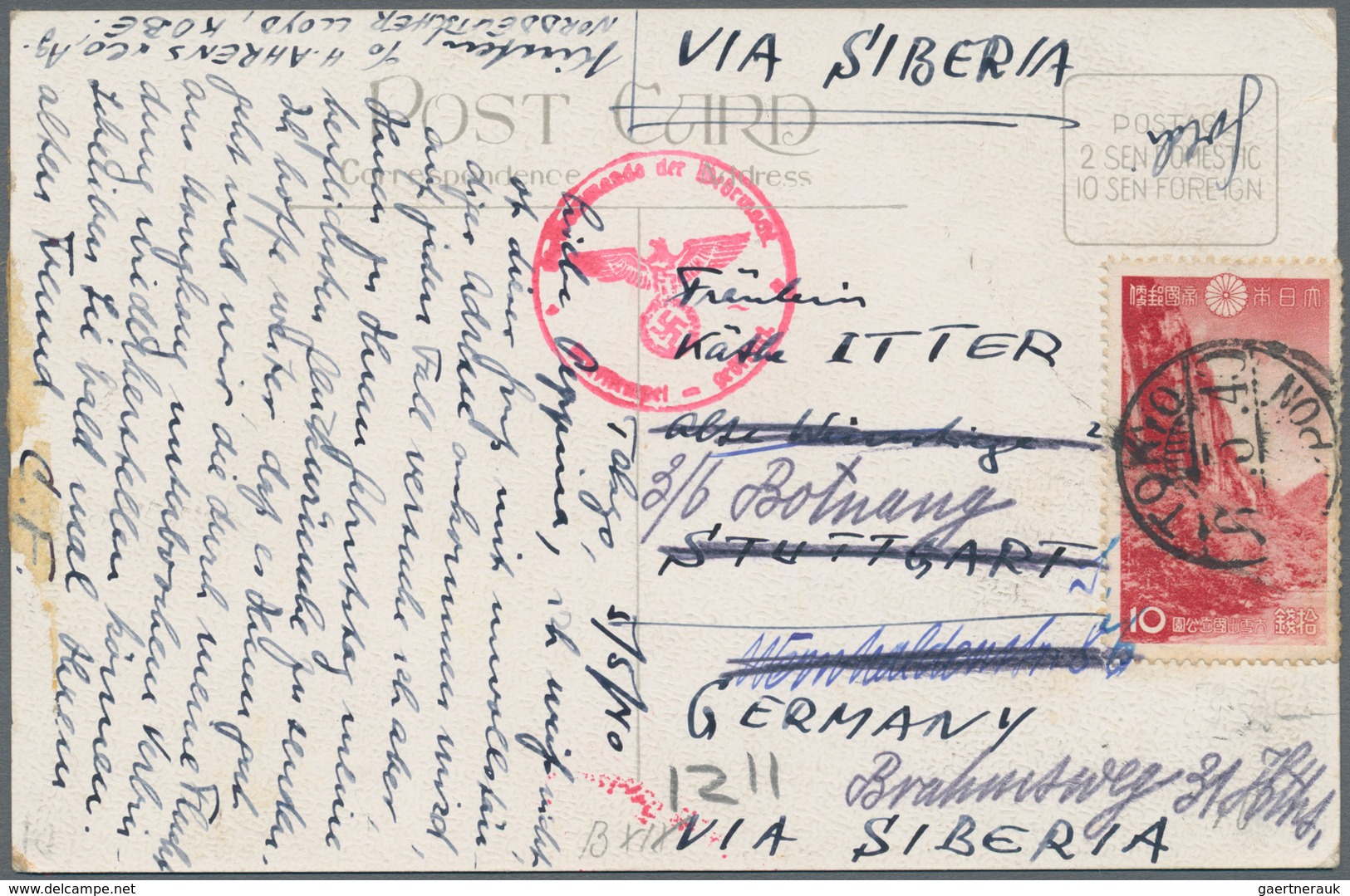 Japan: 1940, Daisetsuzan-NP 10 S. Tied "TOKYO 6.5.40" To Ppc (Imperial Hotel) Via Siberia To Germany - Sonstige & Ohne Zuordnung