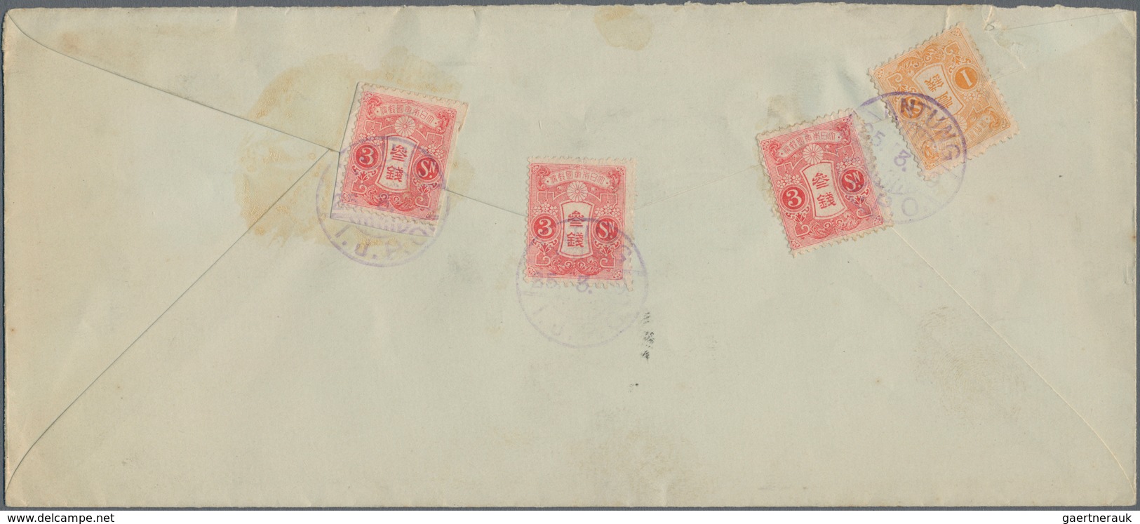 Japanische Post In China: 1906/23, Two Covers: Kiku 3 S. Red, A Bottom Margin Copy, Tied "PEKING I.J - 1943-45 Shanghai & Nanjing