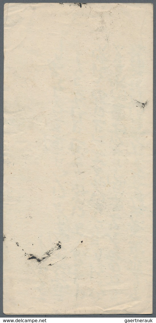 Japan - Ganzsachen: 1874, Folded Card 1 Sen Blue Syll. "ka" Canc. Early Irregular Type Boxed "ken" O - Ansichtskarten