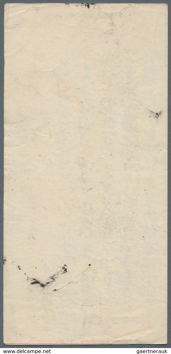 Japan - Ganzsachen: 1874, Folded Card 1 Sen Blue Syll. "ka" Canc. Early Irregular Type Boxed "ken" O - Postcards