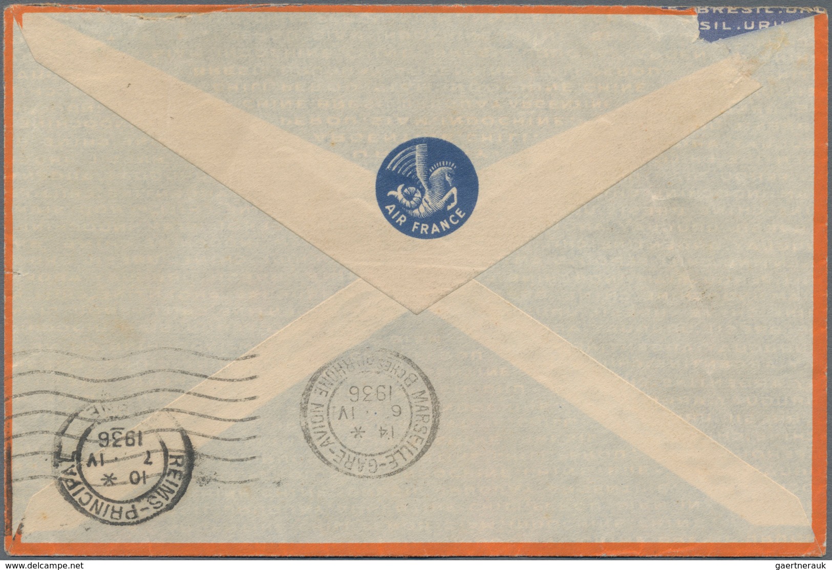 Japan - Besonderheiten: 1936, "KOBE A MARSEILLE 21-3 1936 No. 3", Four Strikes On Air Mail Cover Wit - Other & Unclassified