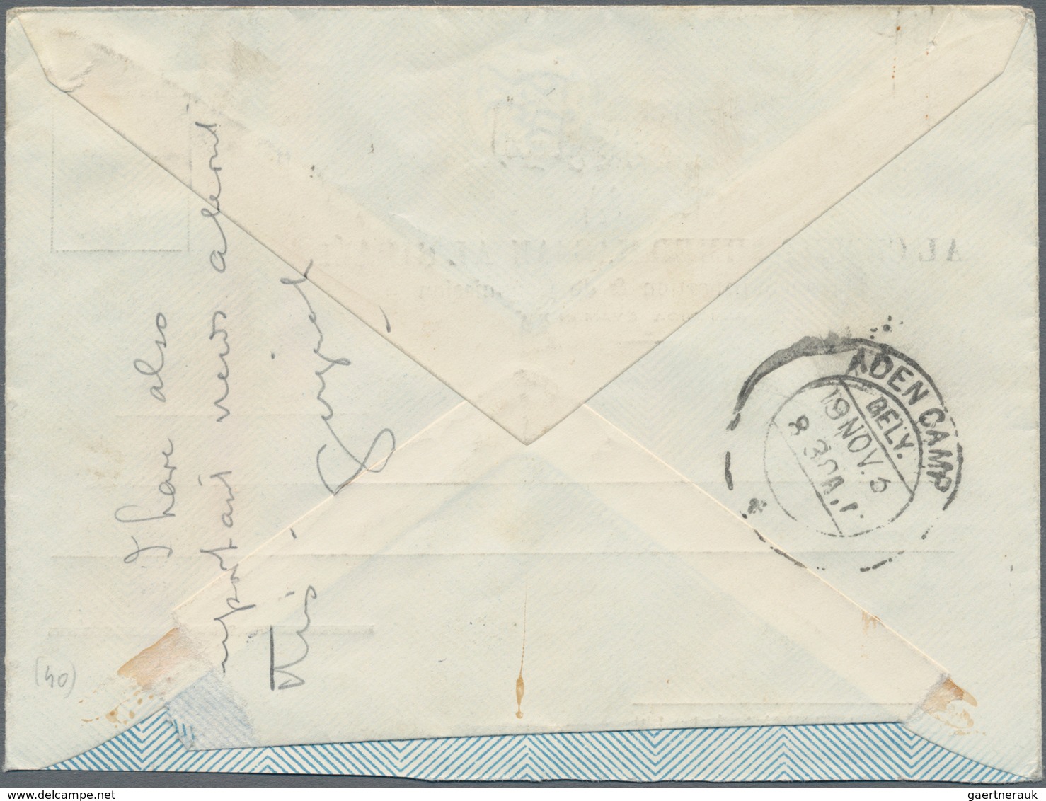 Jemen: 1931 6b. Ultramarine Used On Printed Cover From Hodaida To ADEN-CAMP, Cancelled By Bilingual - Yemen